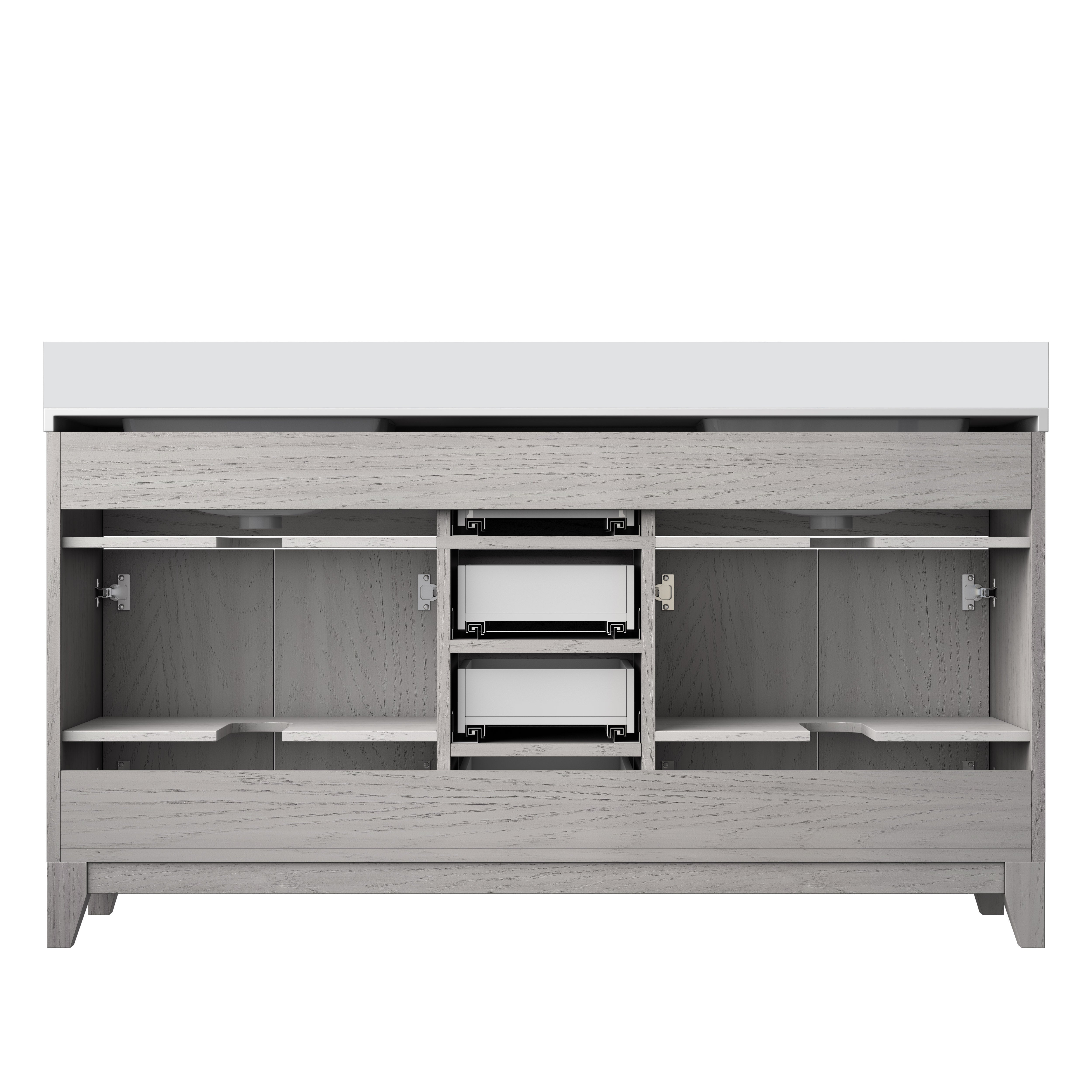 Laurel 60 in W x 22 in D White Oak Double Bath Vanity