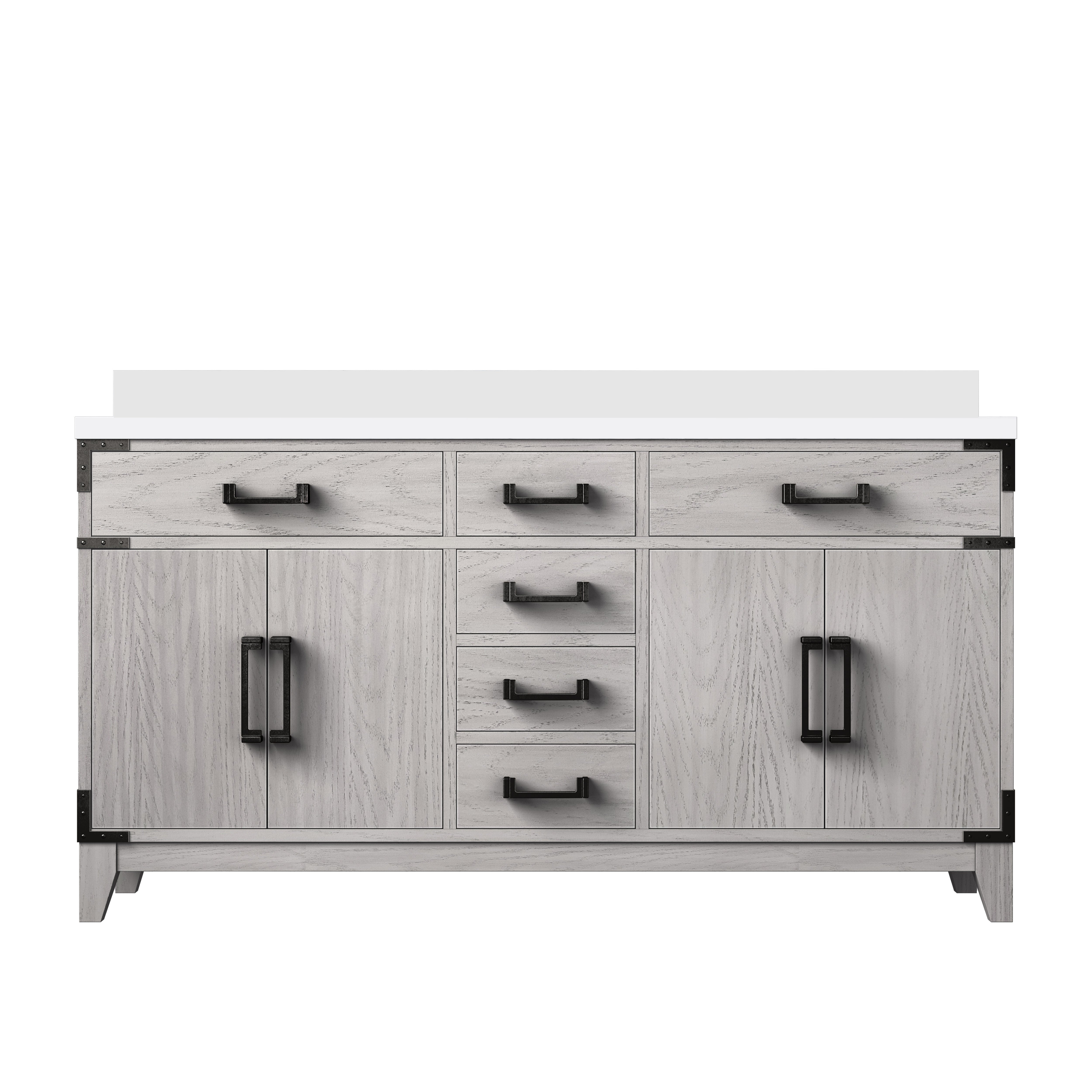 Laurel 60 in W x 22 in D White Oak Double Bath Vanity