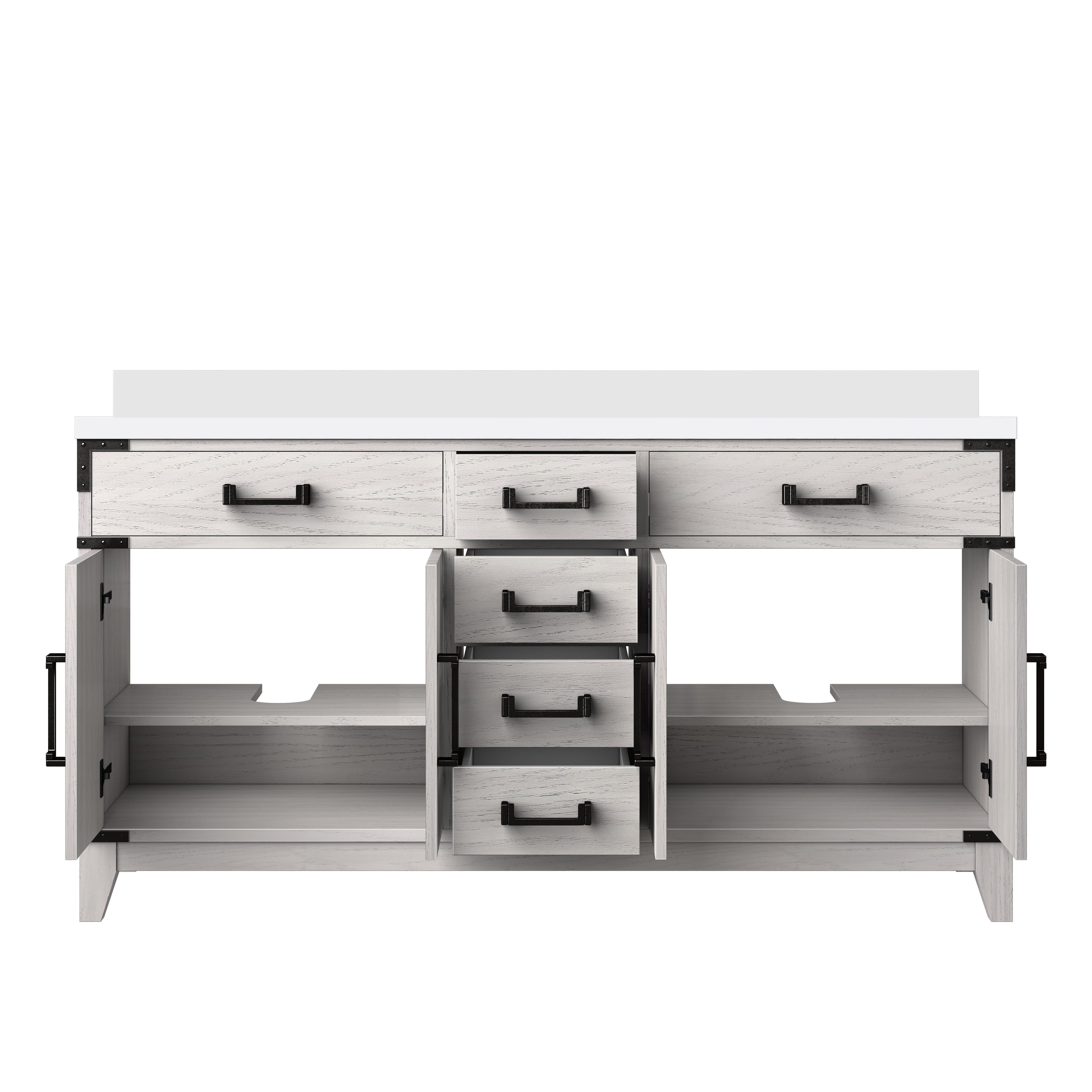 Laurel 60 in W x 22 in D White Oak Double Bath Vanity