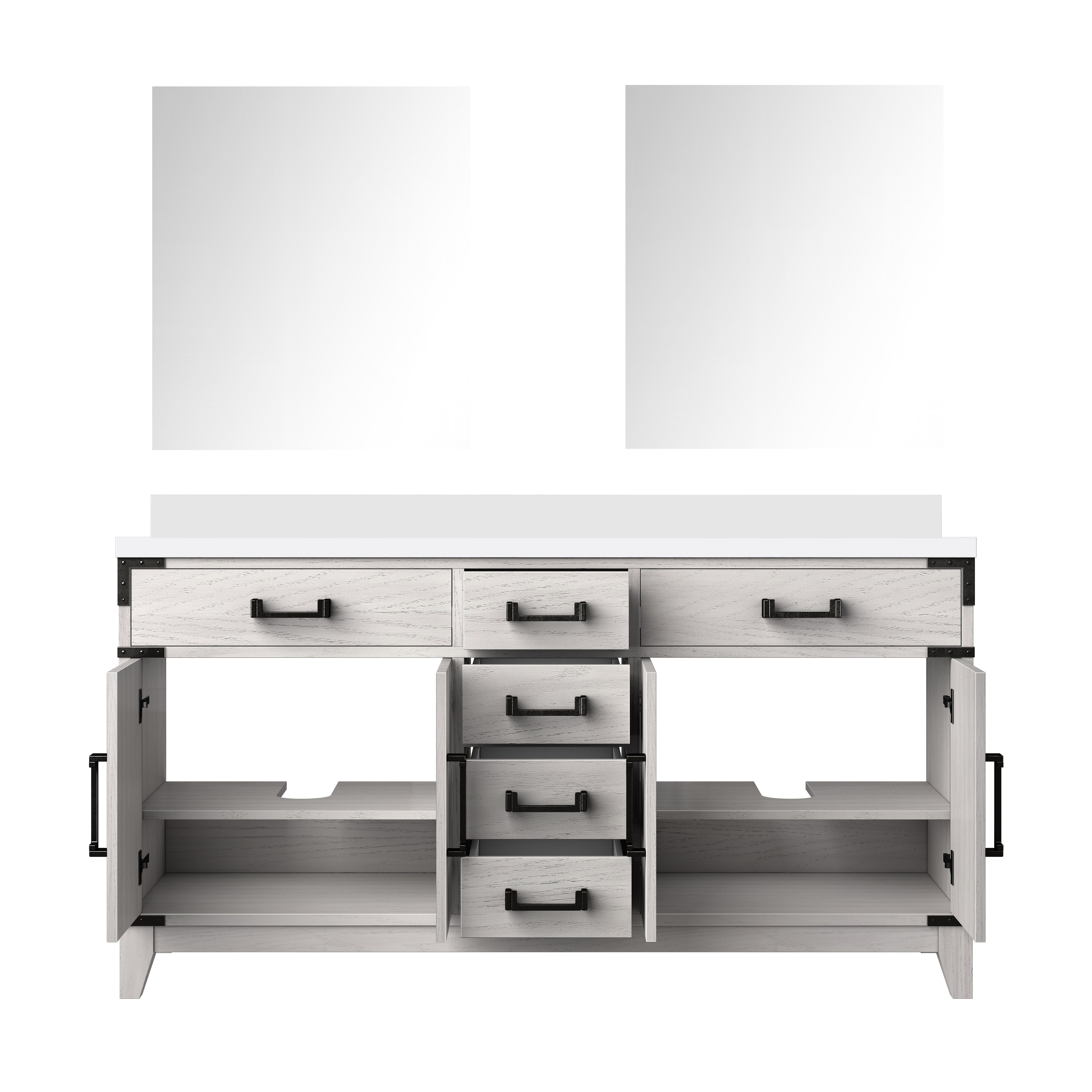 Laurel 60 in W x 22 in D White Oak Double Bath Vanity