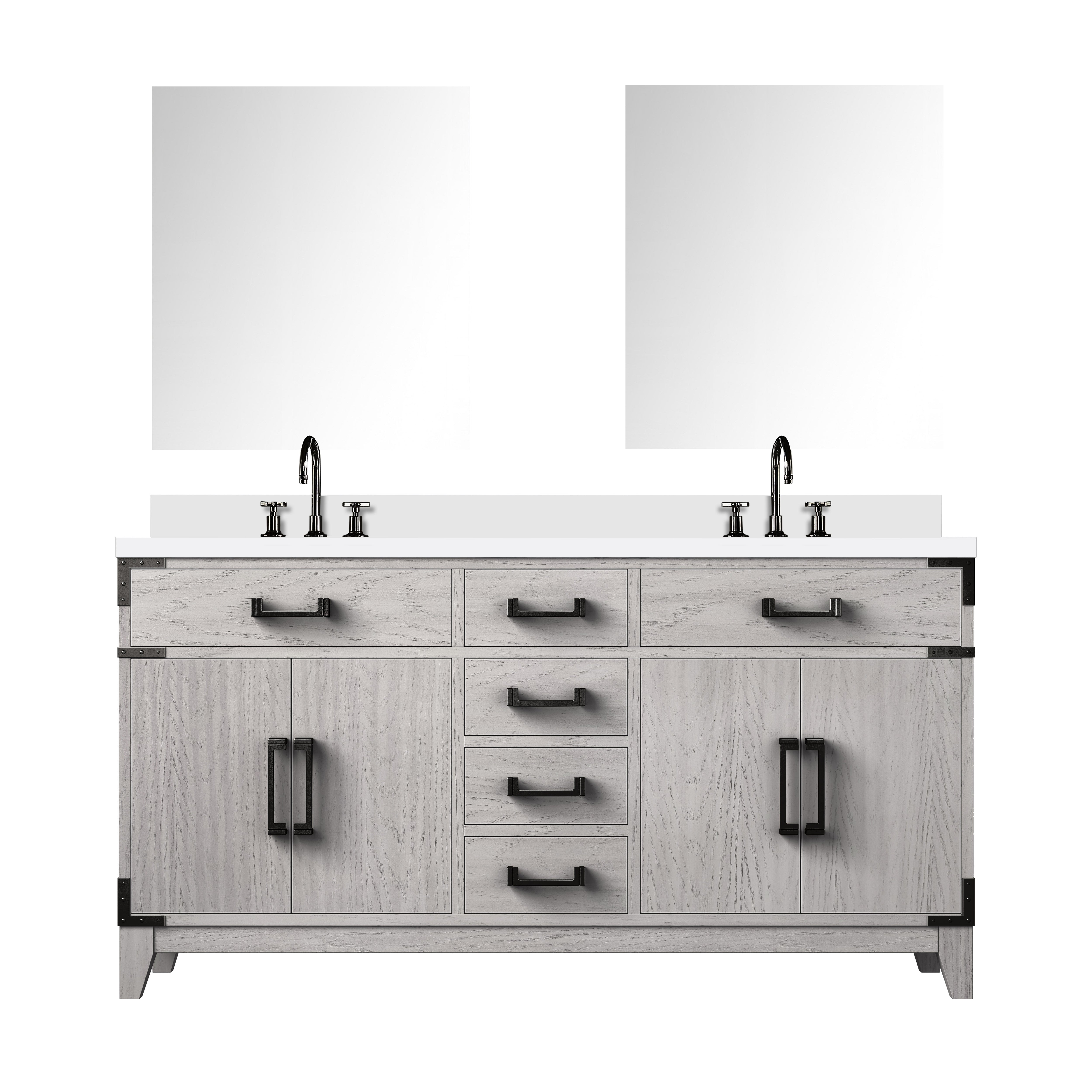 Laurel 60 in W x 22 in D White Oak Double Bath Vanity