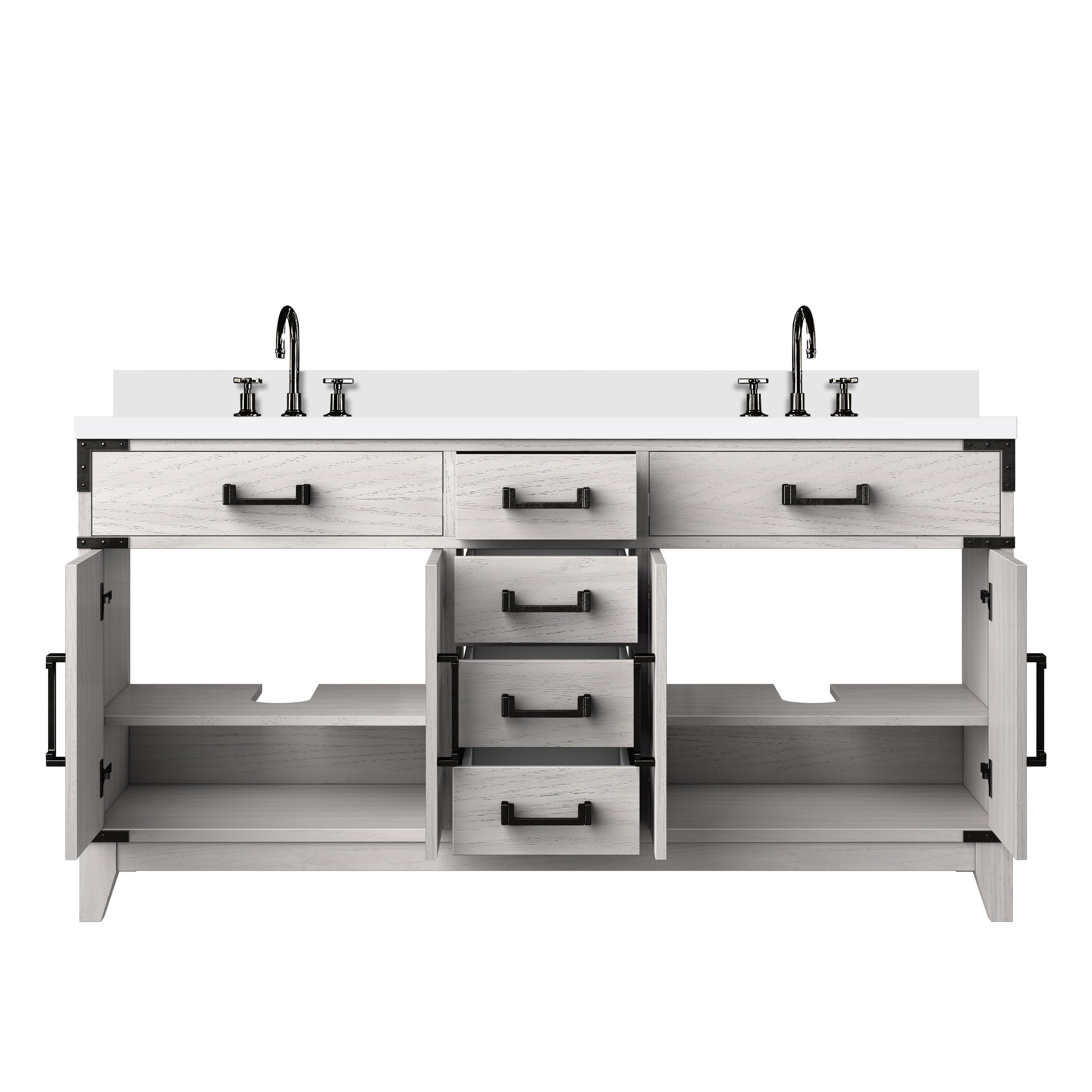 Laurel 60 in W x 22 in D White Oak Double Bath Vanity