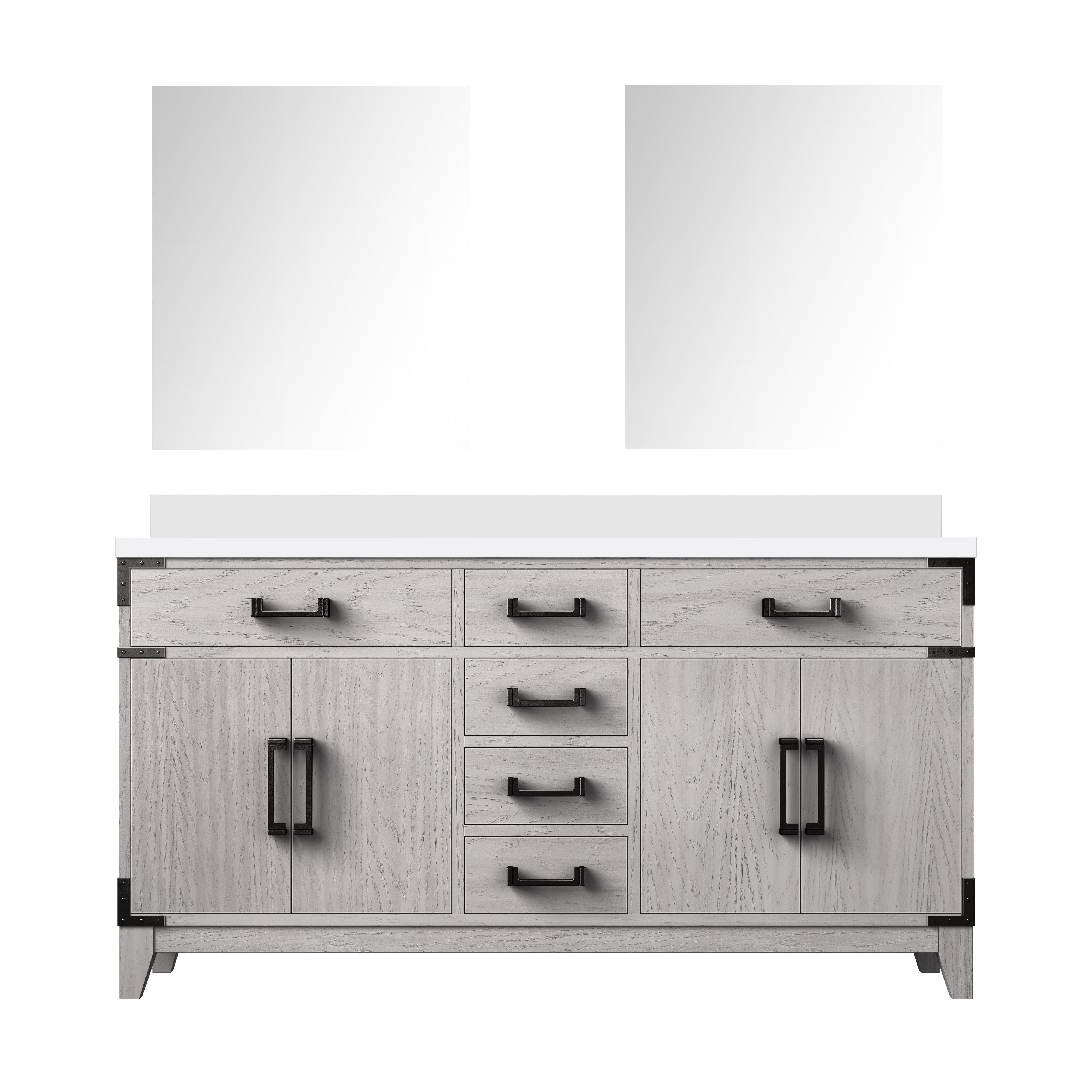 Laurel 60 in W x 22 in D White Oak Double Bath Vanity