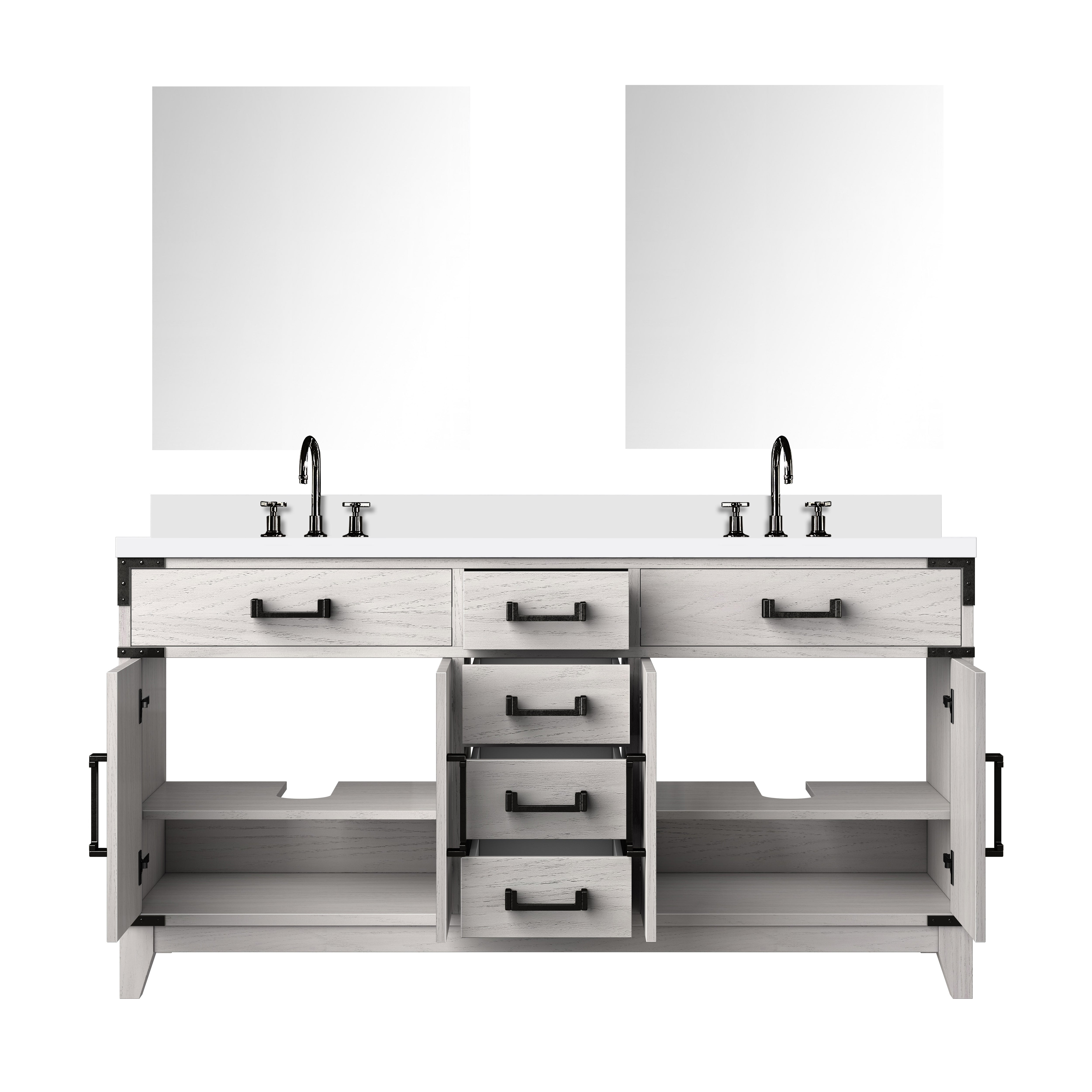 Laurel 60 in W x 22 in D White Oak Double Bath Vanity