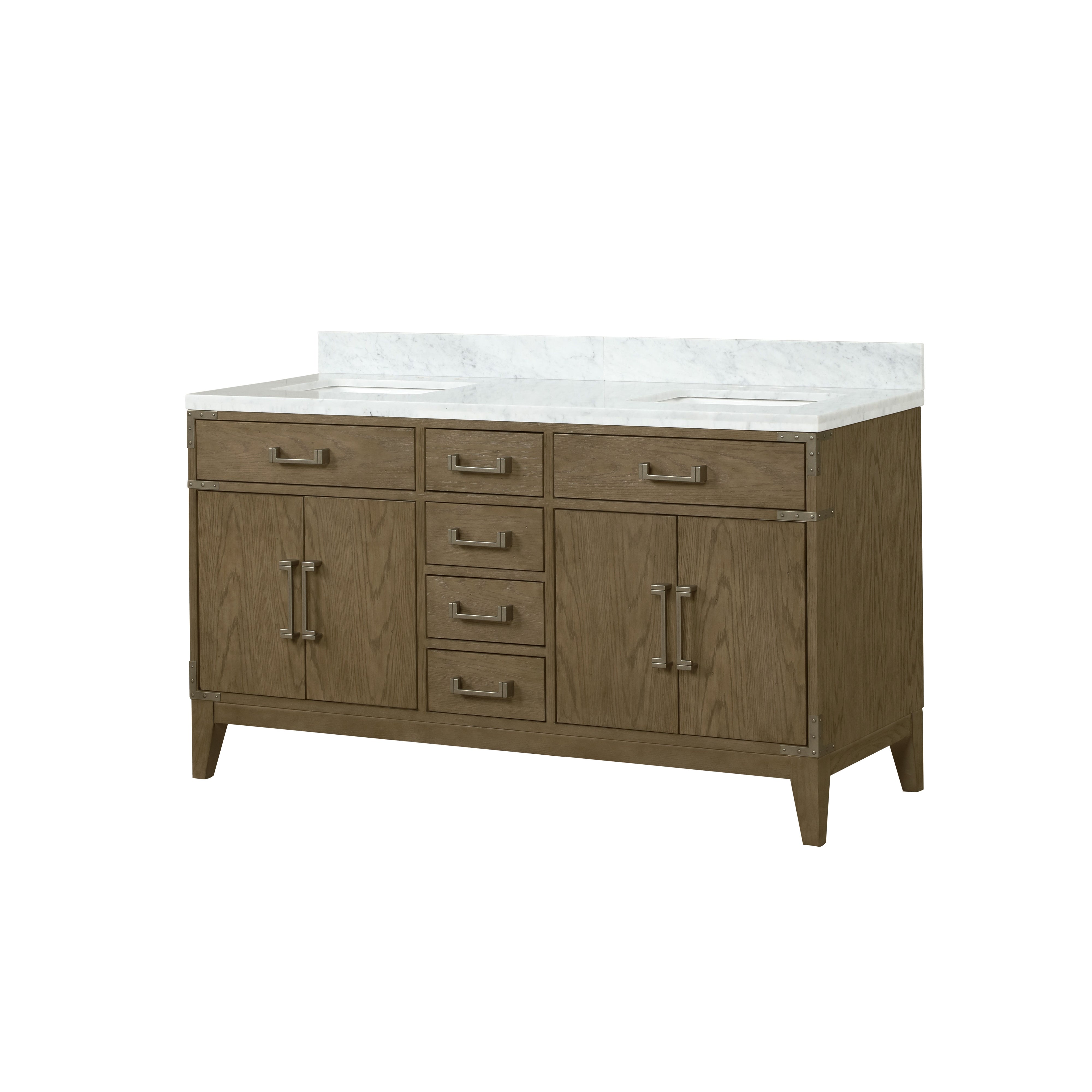 Laurel 60 in W x 22 in D Grey Oak Double Bath Vanity