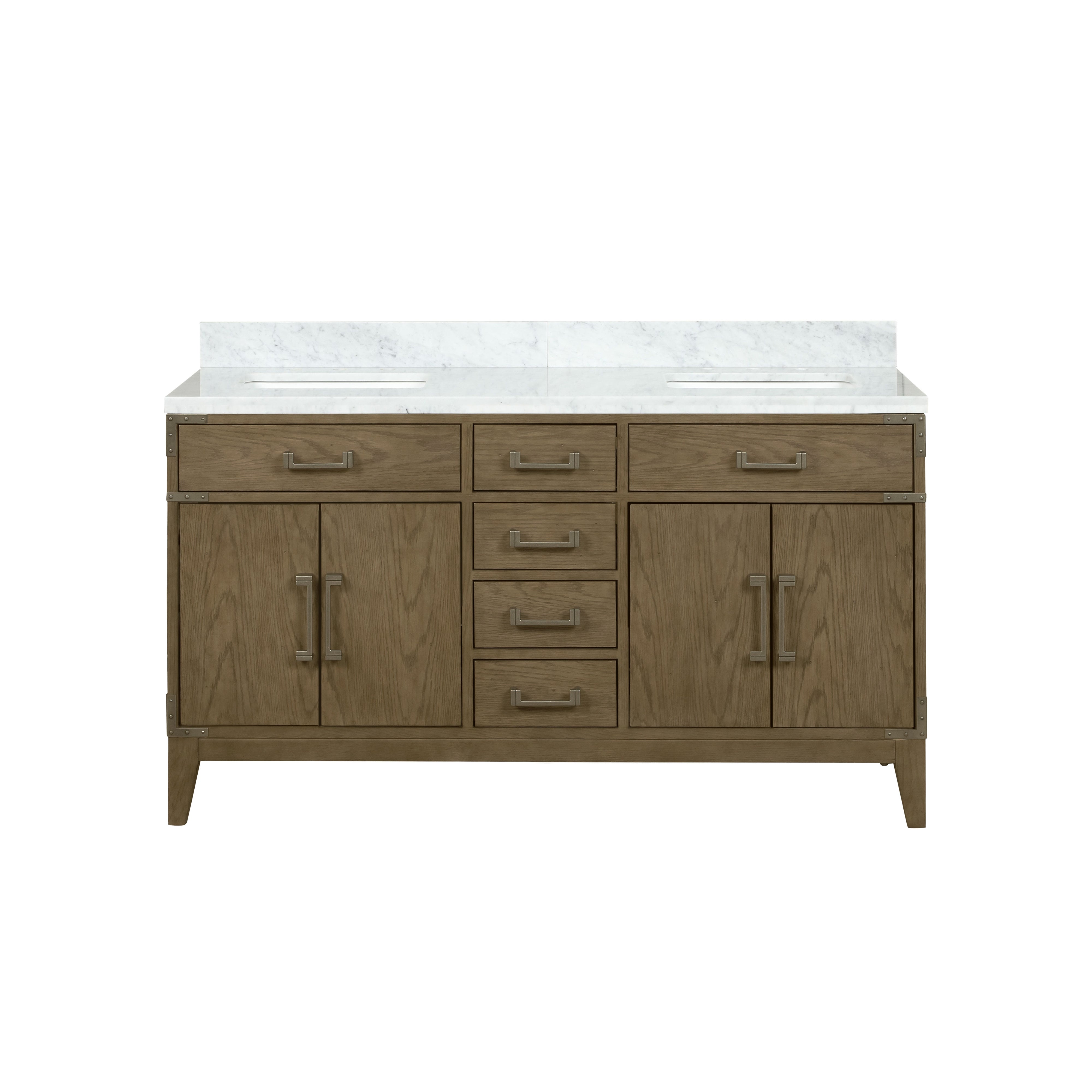 Laurel 60 in W x 22 in D Grey Oak Double Bath Vanity