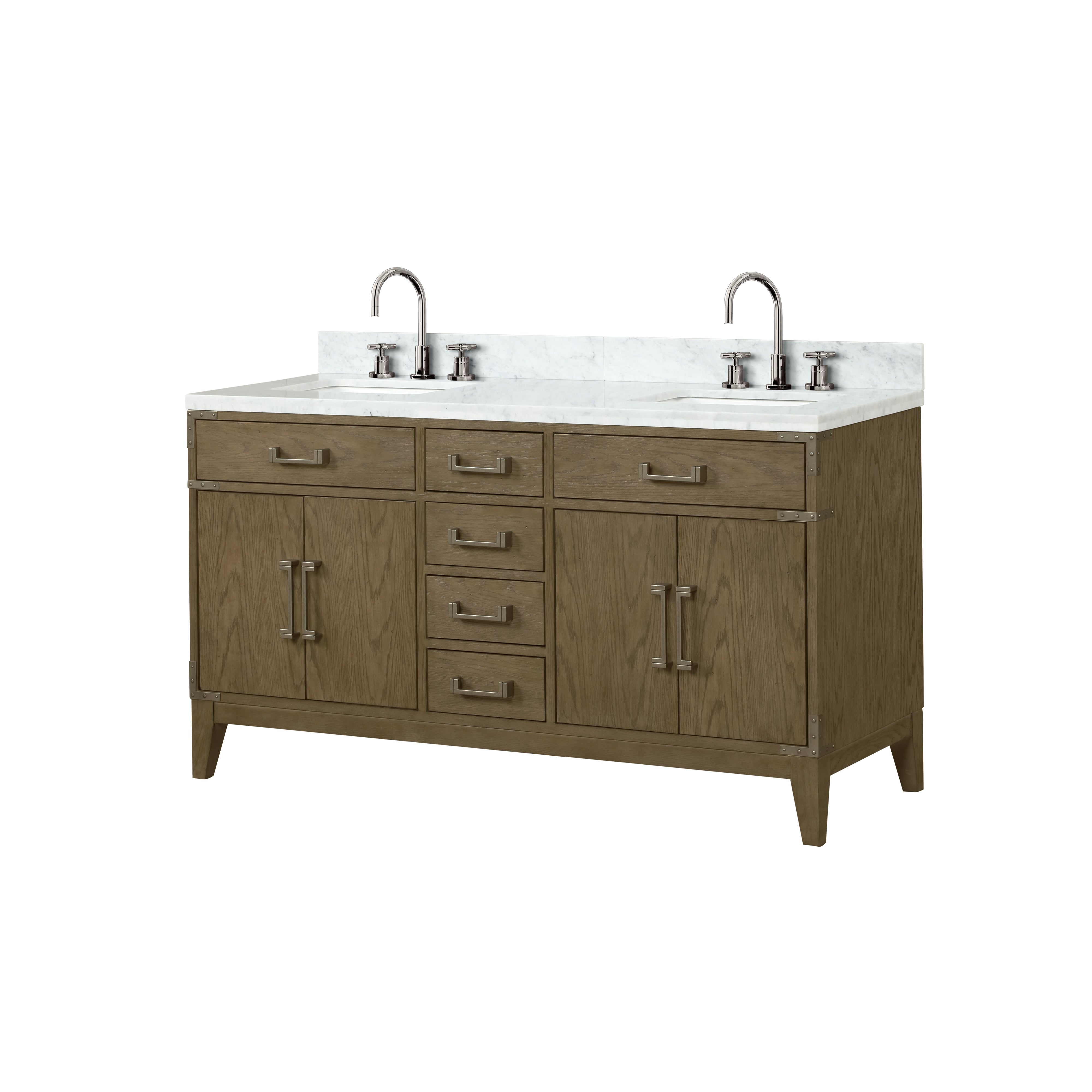 Laurel 60 in W x 22 in D Grey Oak Double Bath Vanity