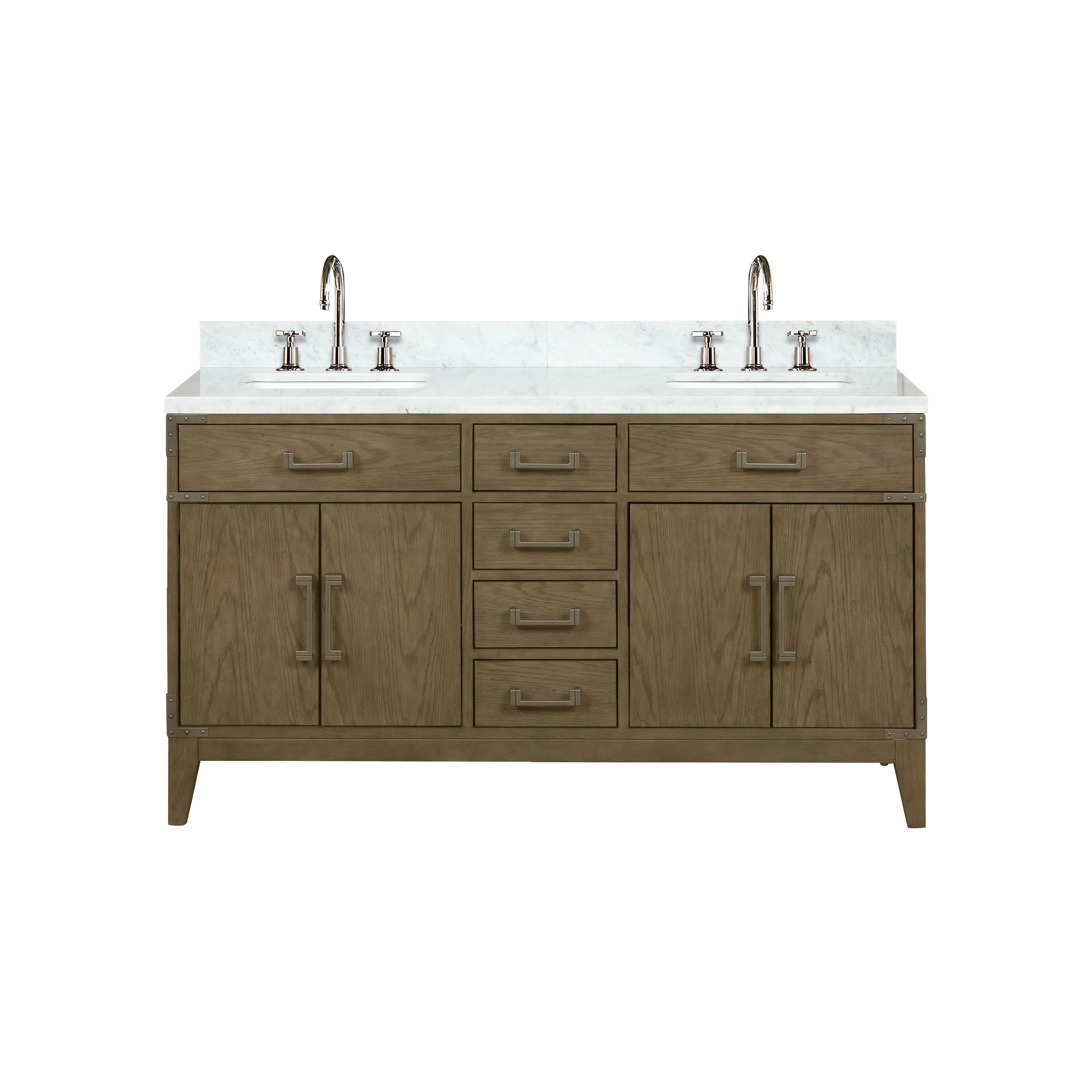 Laurel 60 in W x 22 in D Grey Oak Double Bath Vanity