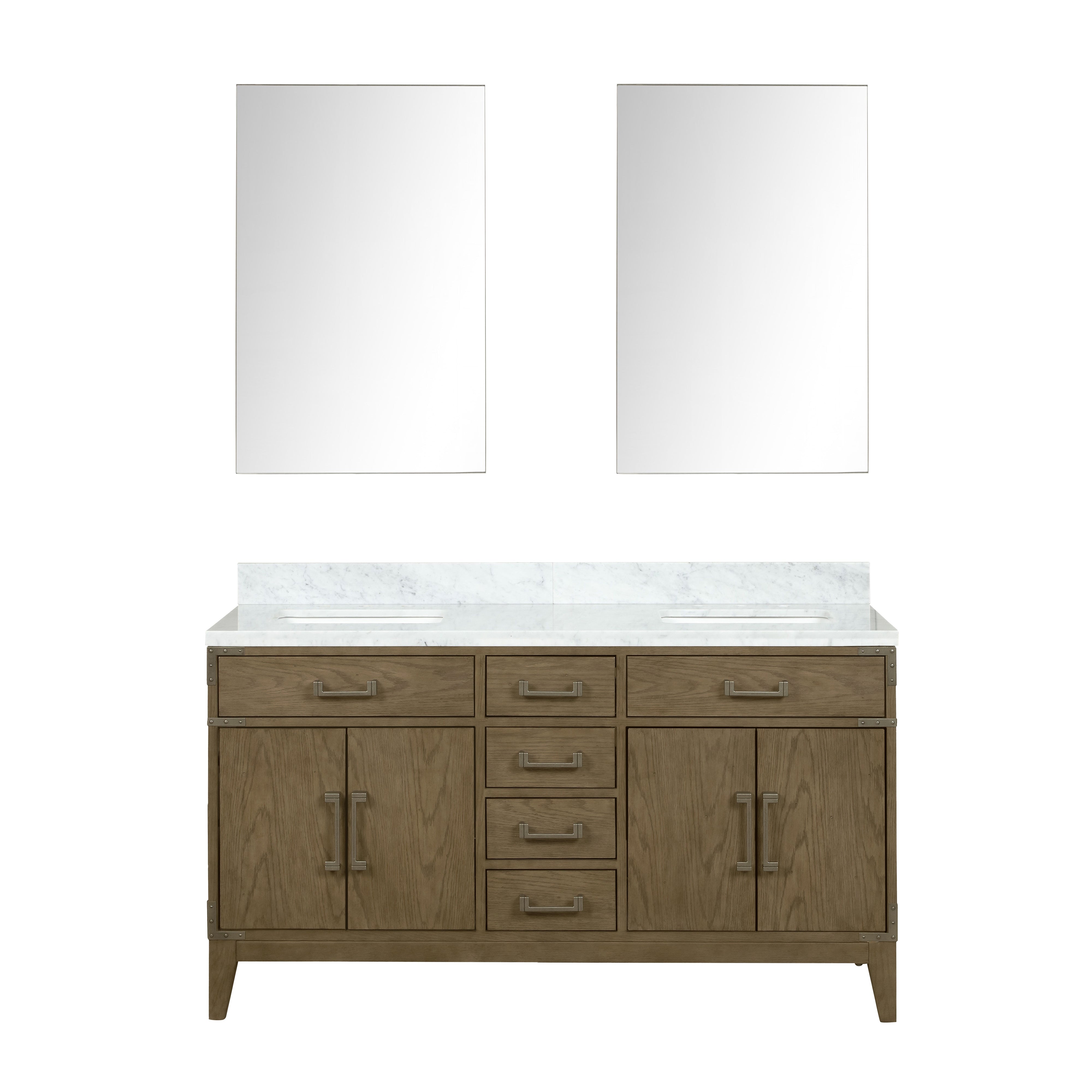 Laurel 60 in W x 22 in D Grey Oak Double Bath Vanity