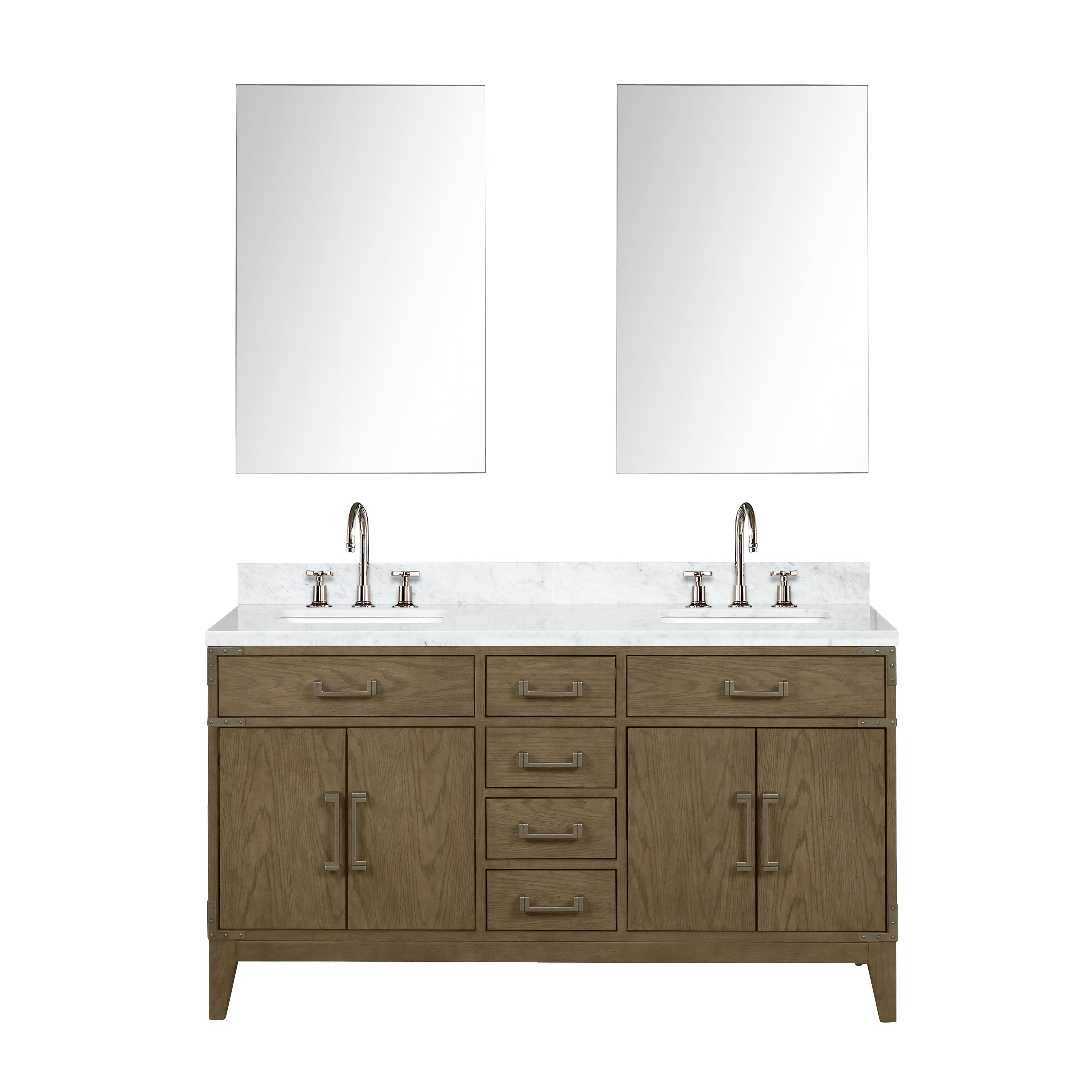 Laurel 60 in W x 22 in D Grey Oak Double Bath Vanity