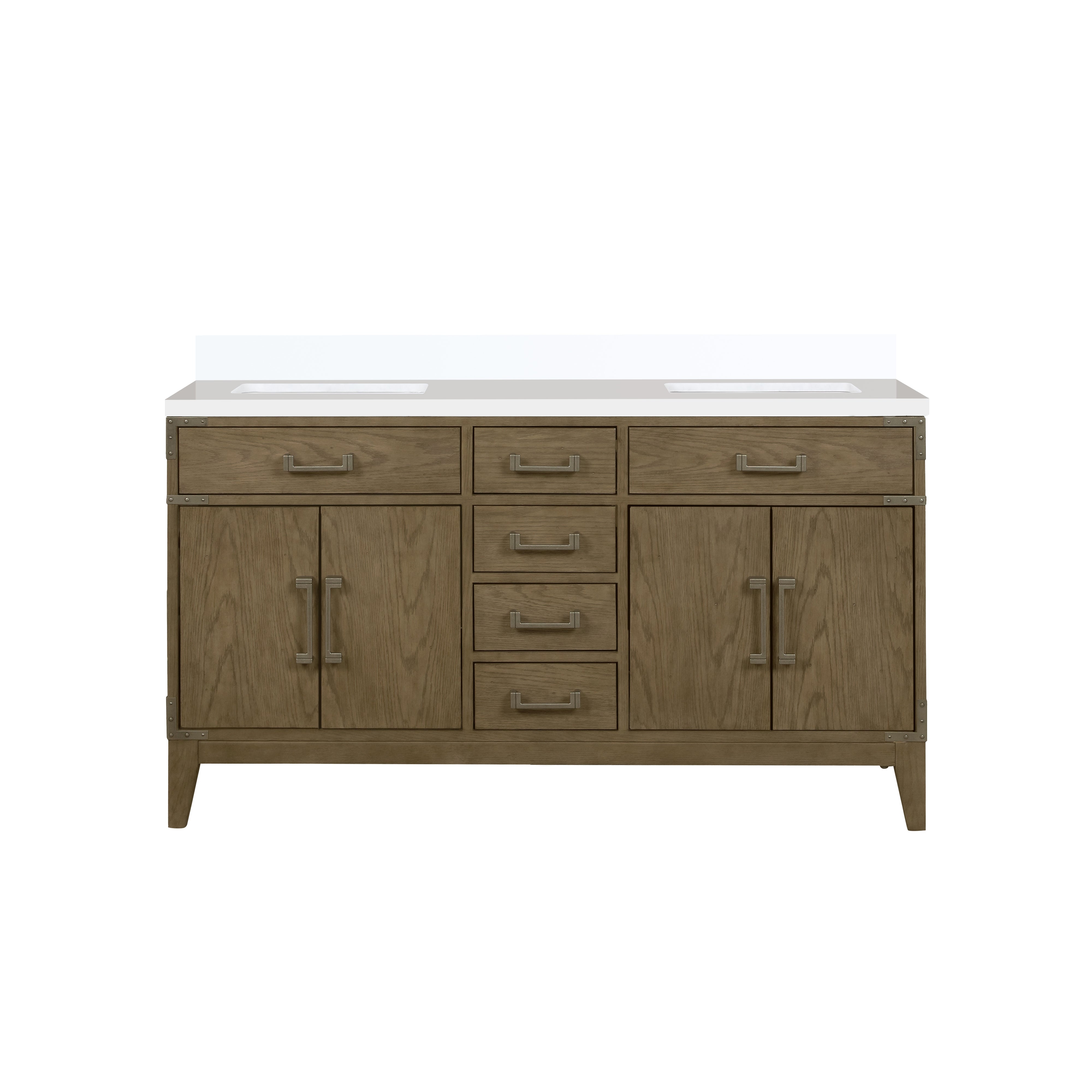 Laurel 60 in W x 22 in D Grey Oak Double Bath Vanity