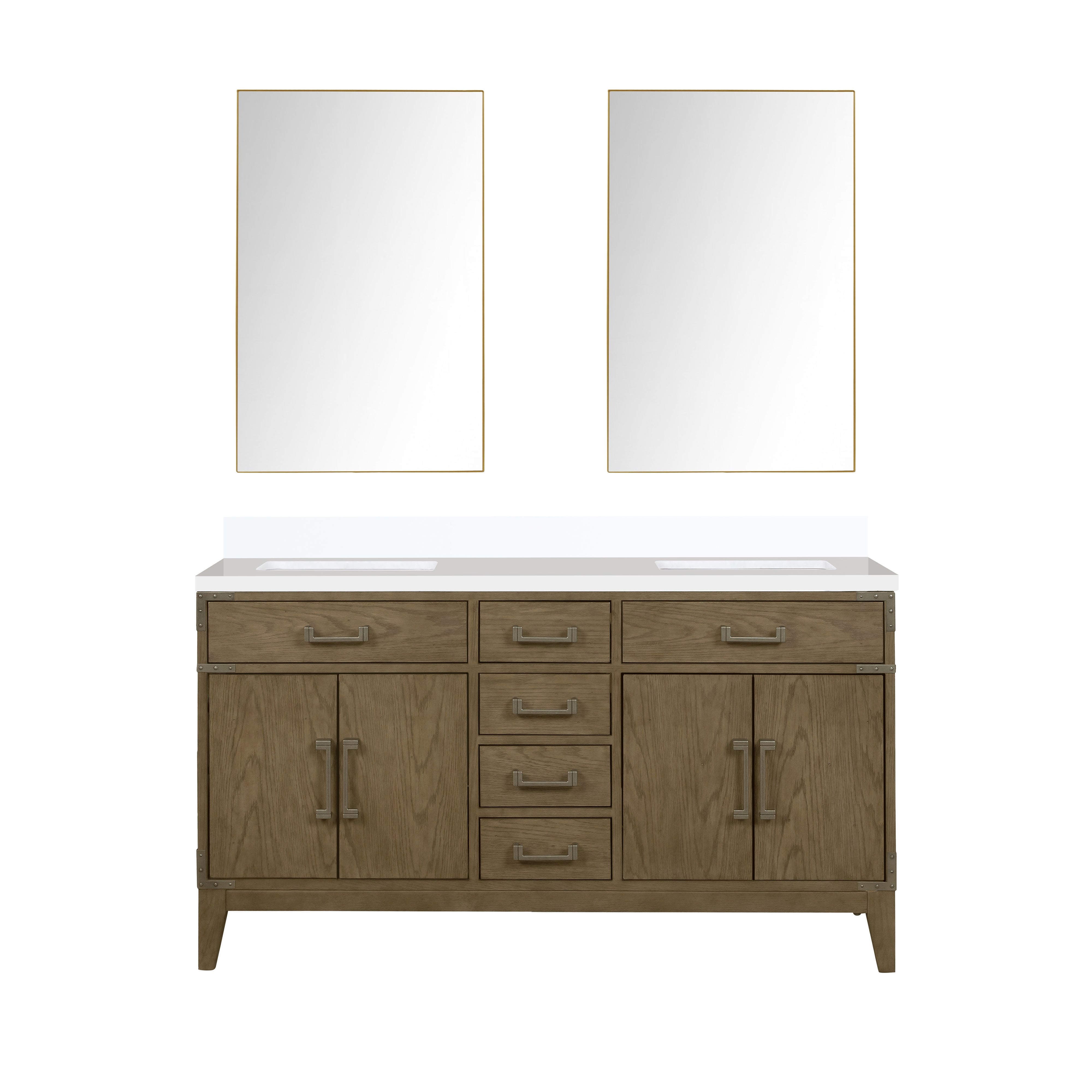 Laurel 60 in W x 22 in D Grey Oak Double Bath Vanity