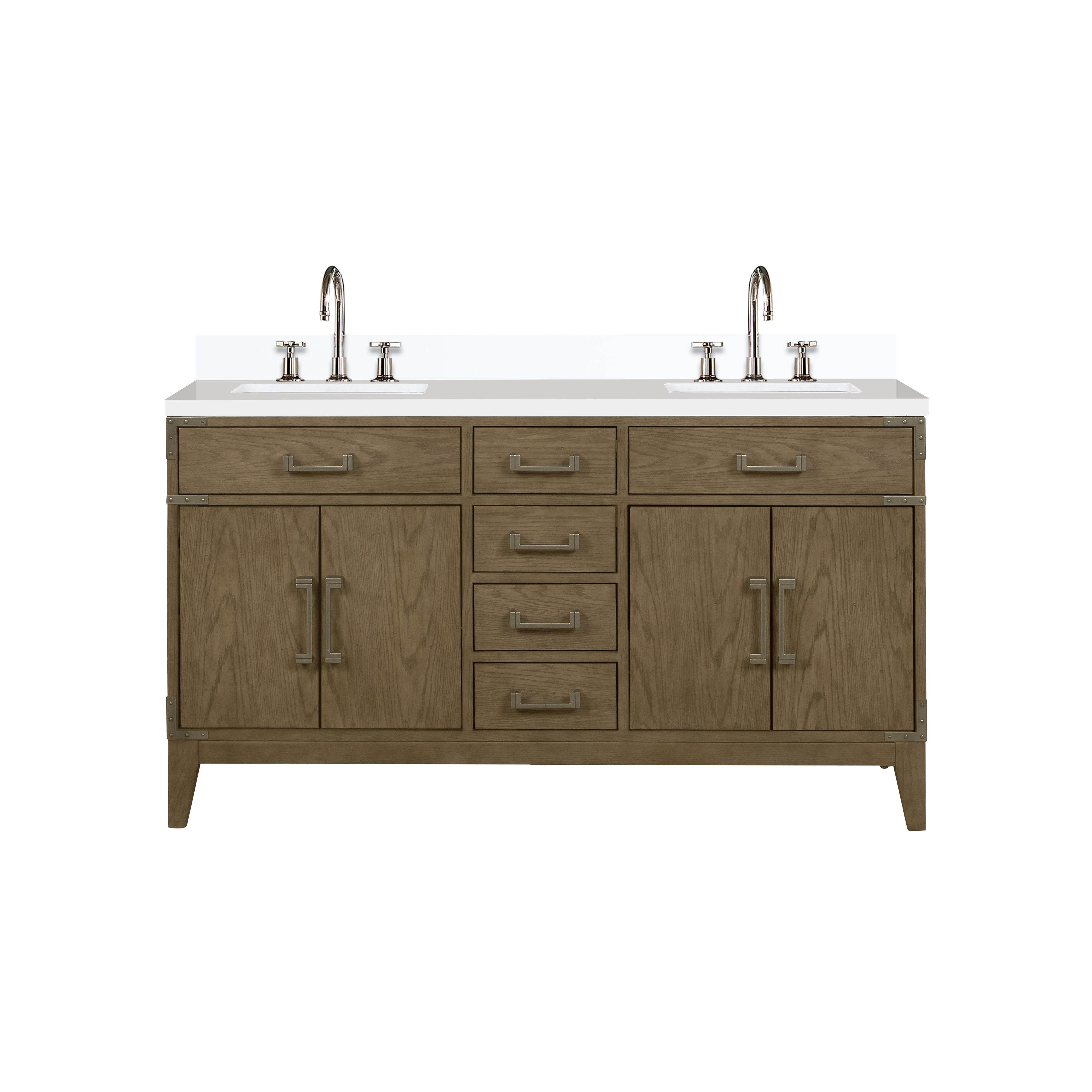 Laurel 60 in W x 22 in D Grey Oak Double Bath Vanity