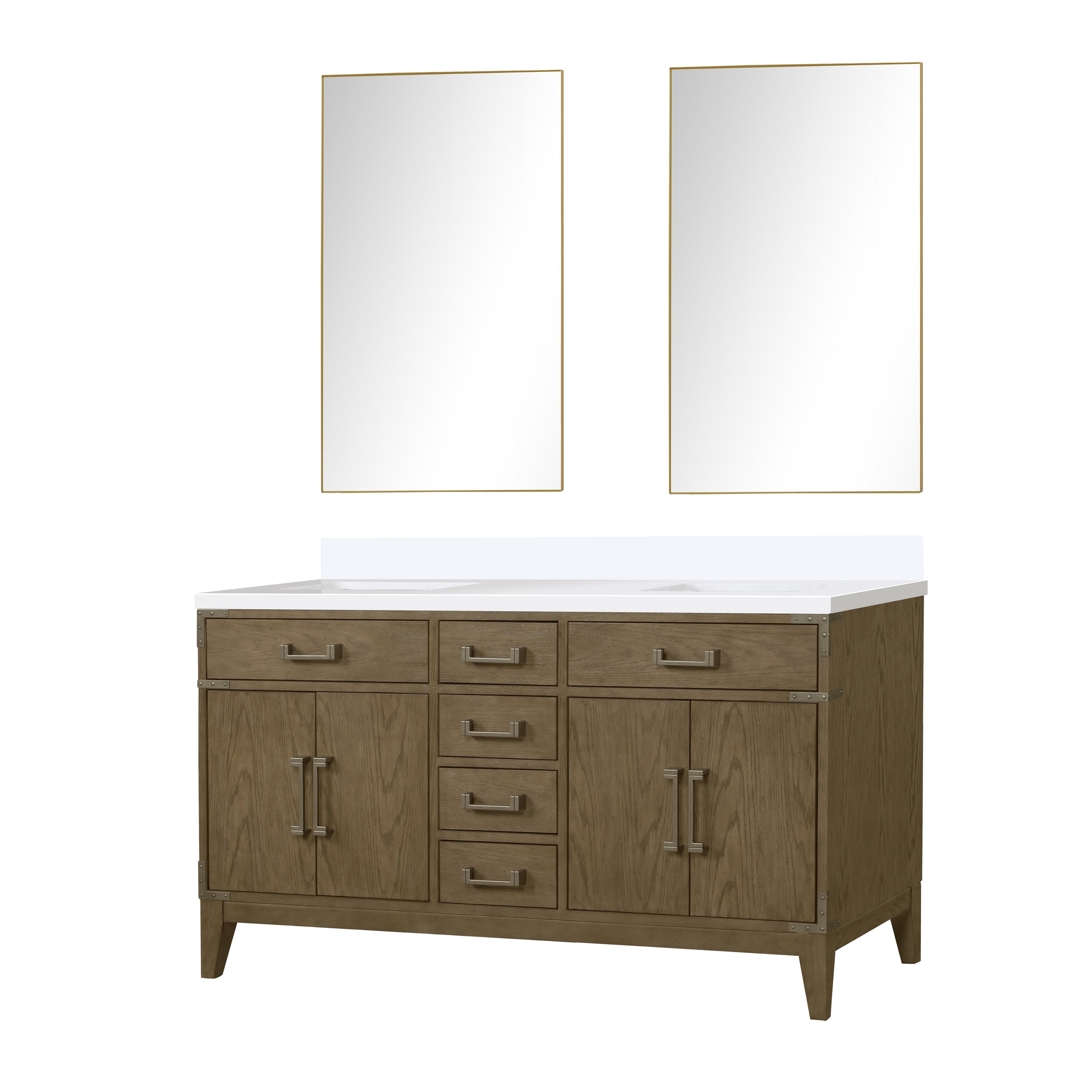 Laurel 60 in W x 22 in D Grey Oak Double Bath Vanity