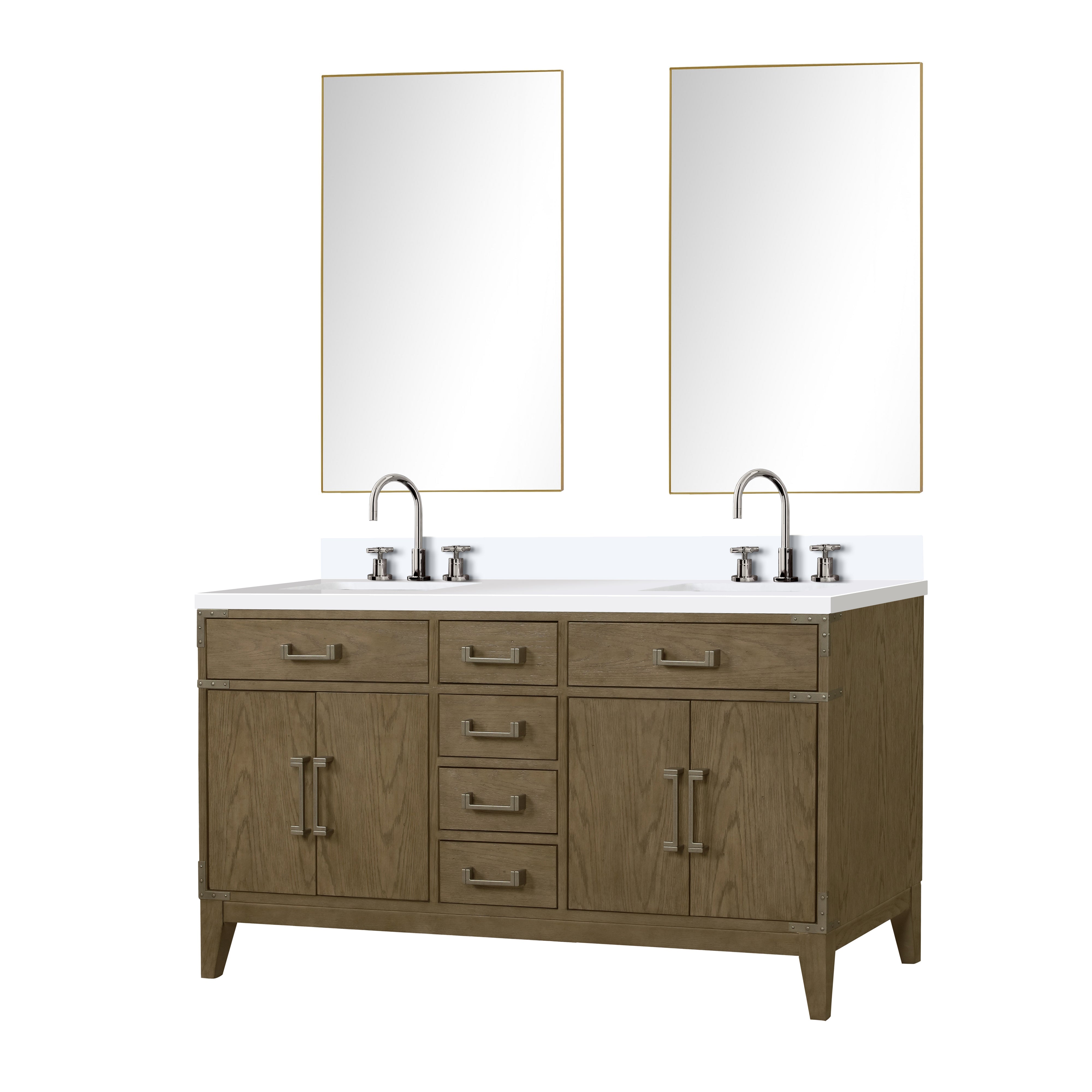 Laurel 60 in W x 22 in D Grey Oak Double Bath Vanity