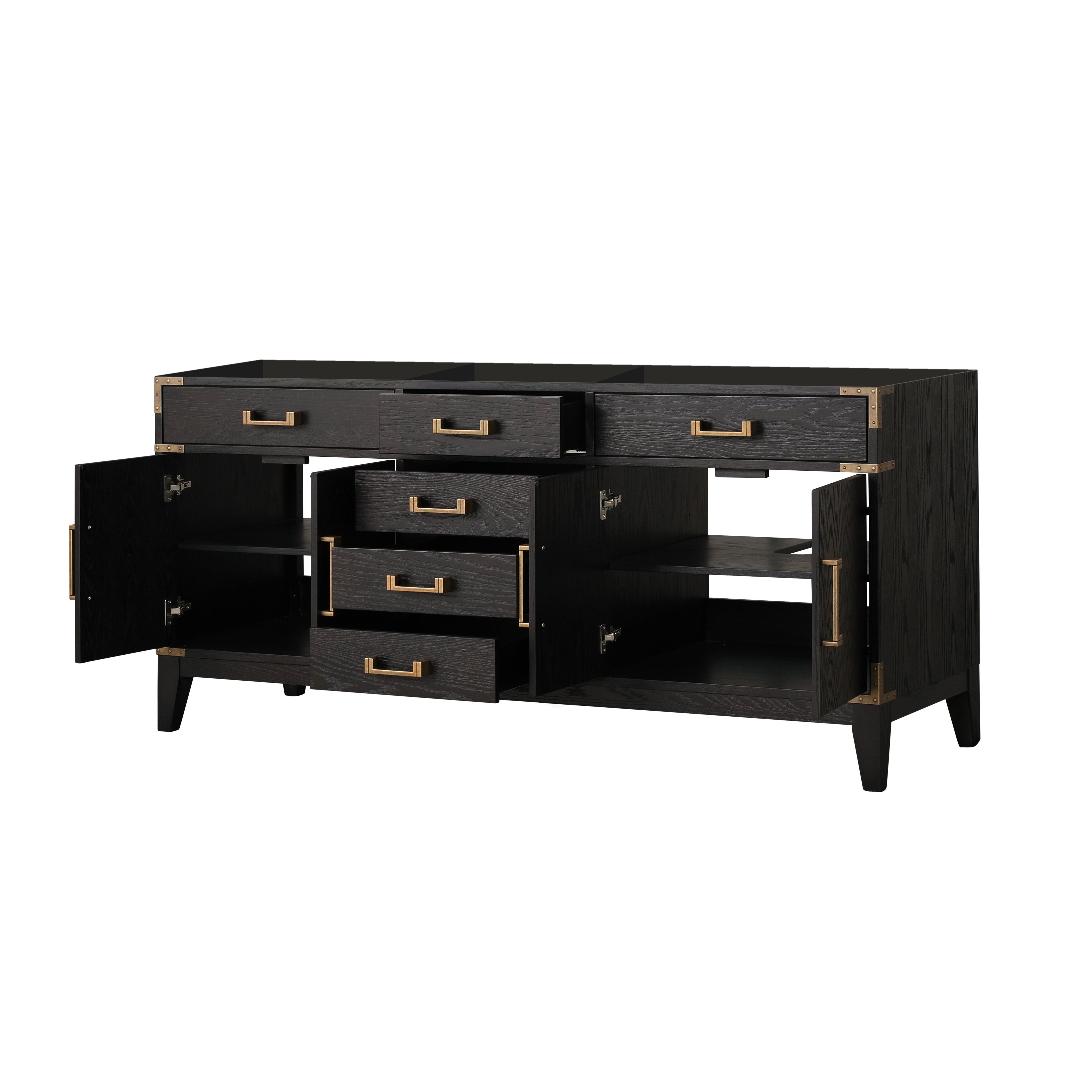 Laurel 72 in W x 22 in D Black Oak Double Bath Vanity