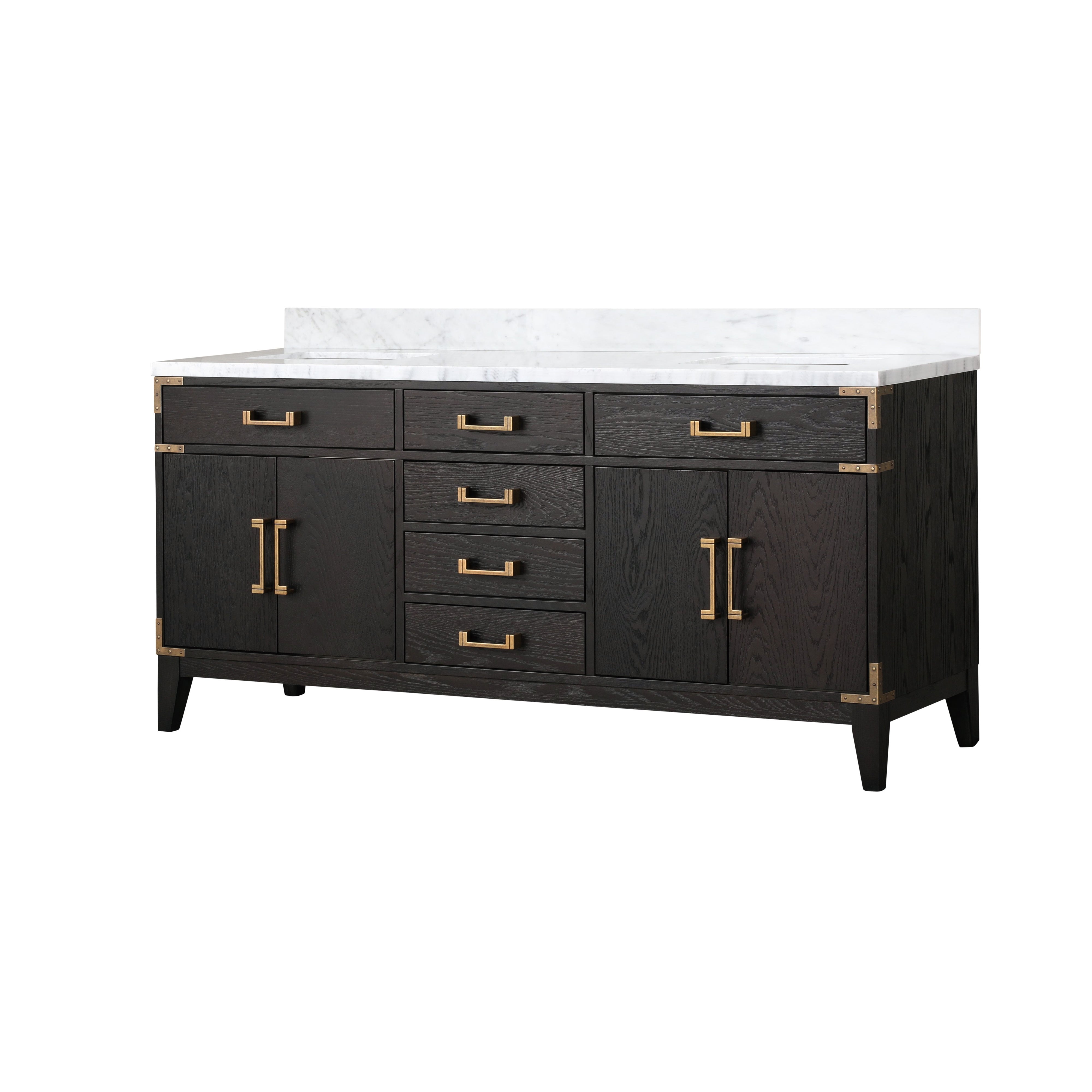 Laurel 72 in W x 22 in D Black Oak Double Bath Vanity
