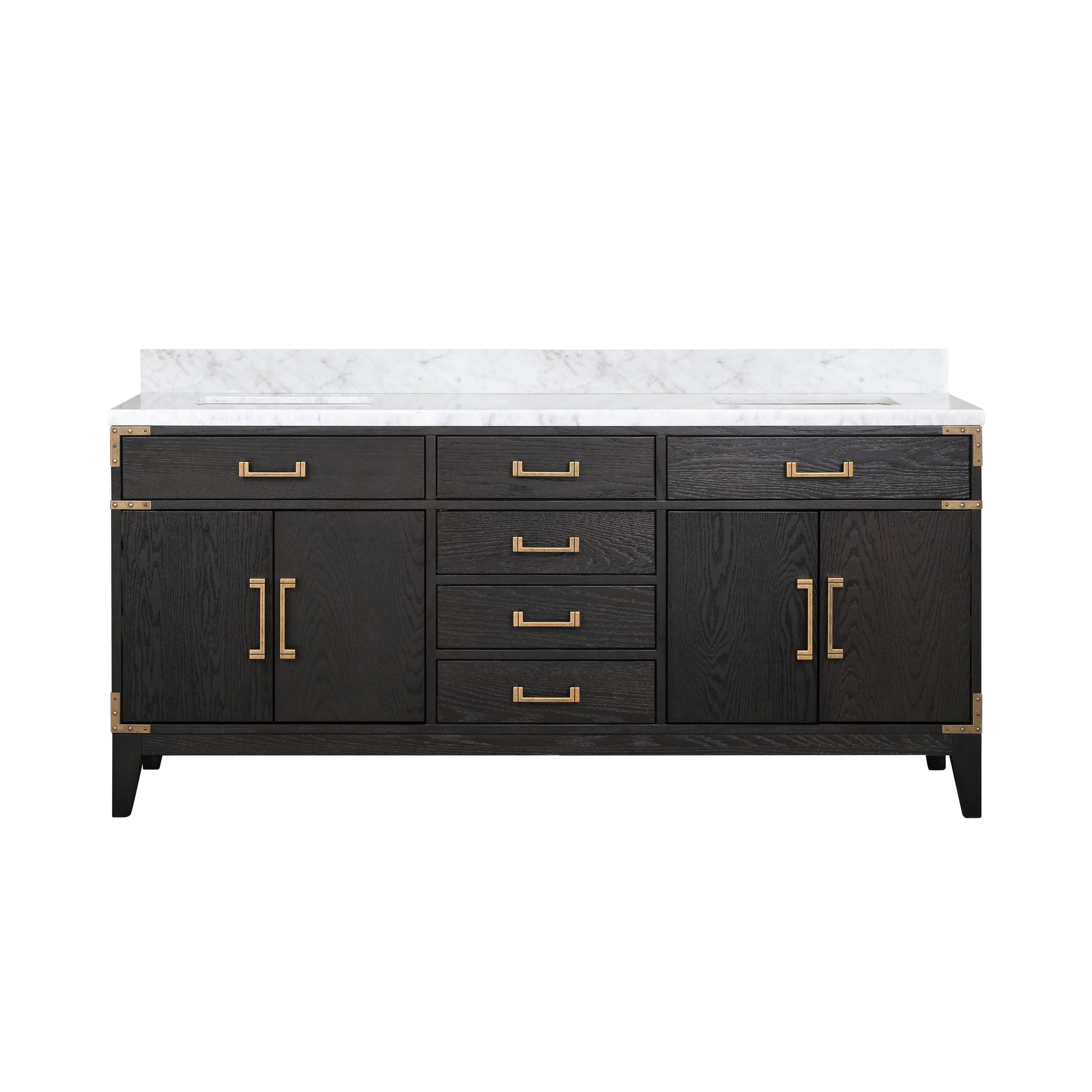Laurel 72 in W x 22 in D Black Oak Double Bath Vanity