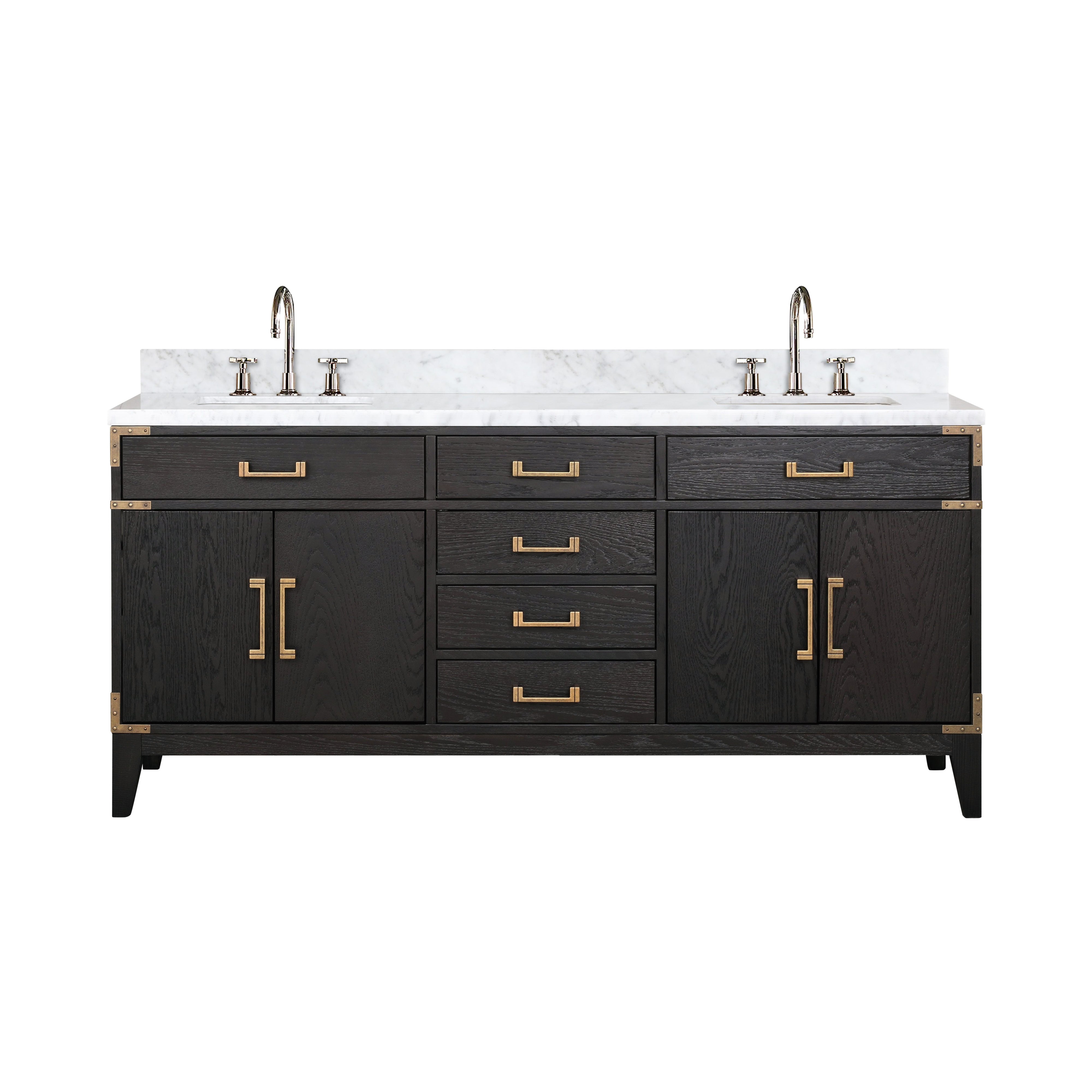 Laurel 72 in W x 22 in D Black Oak Double Bath Vanity