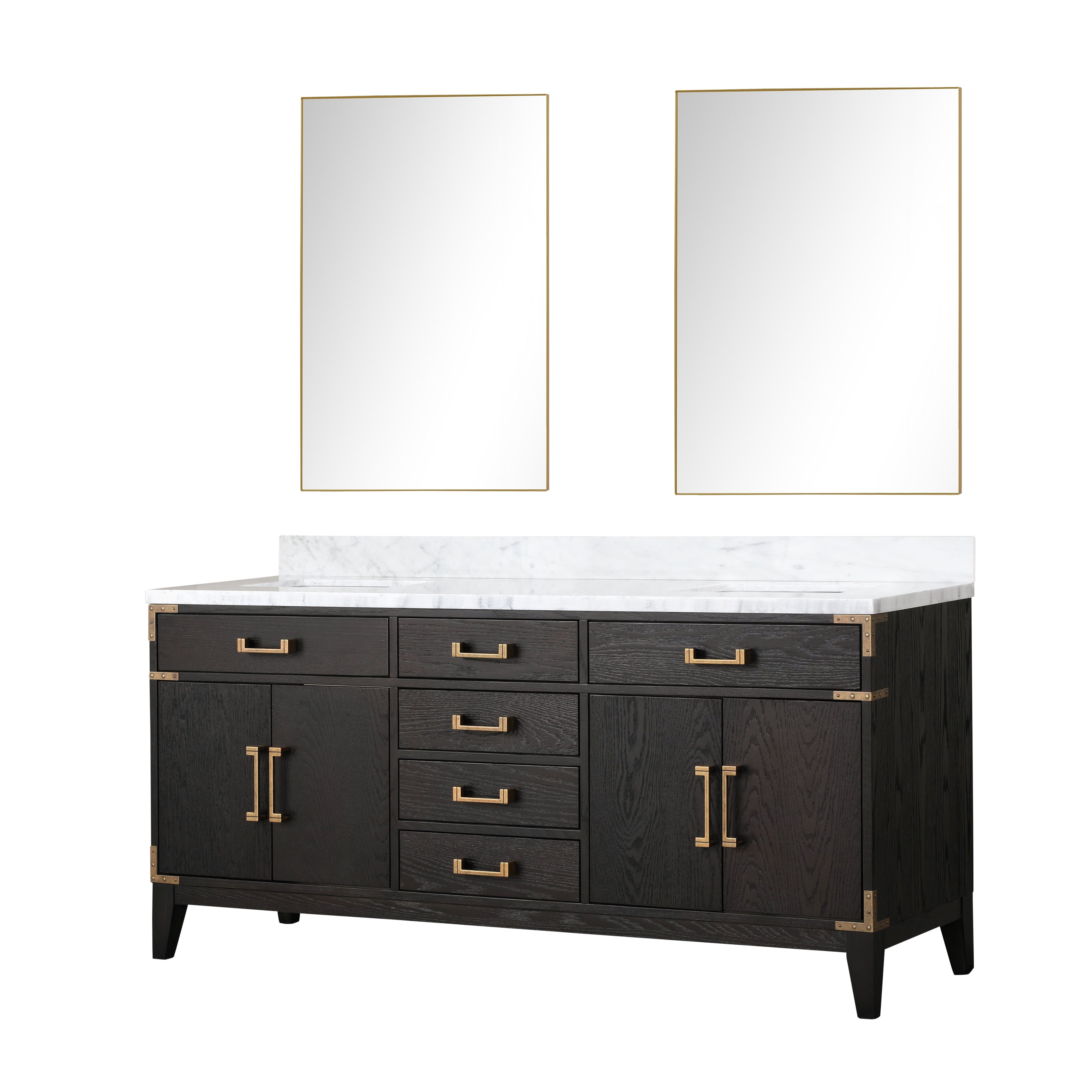 Laurel 72 in W x 22 in D Black Oak Double Bath Vanity