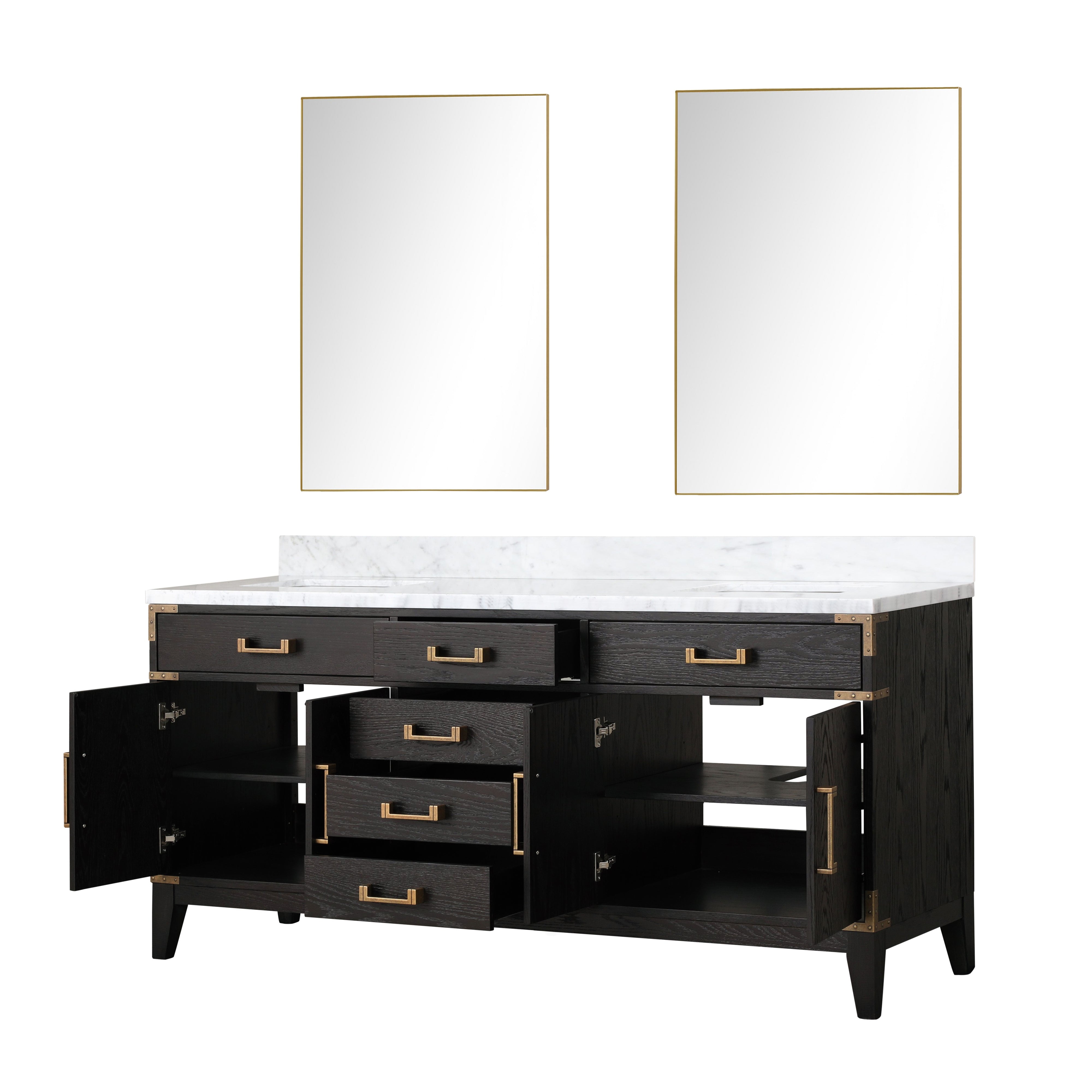 Laurel 72 in W x 22 in D Black Oak Double Bath Vanity