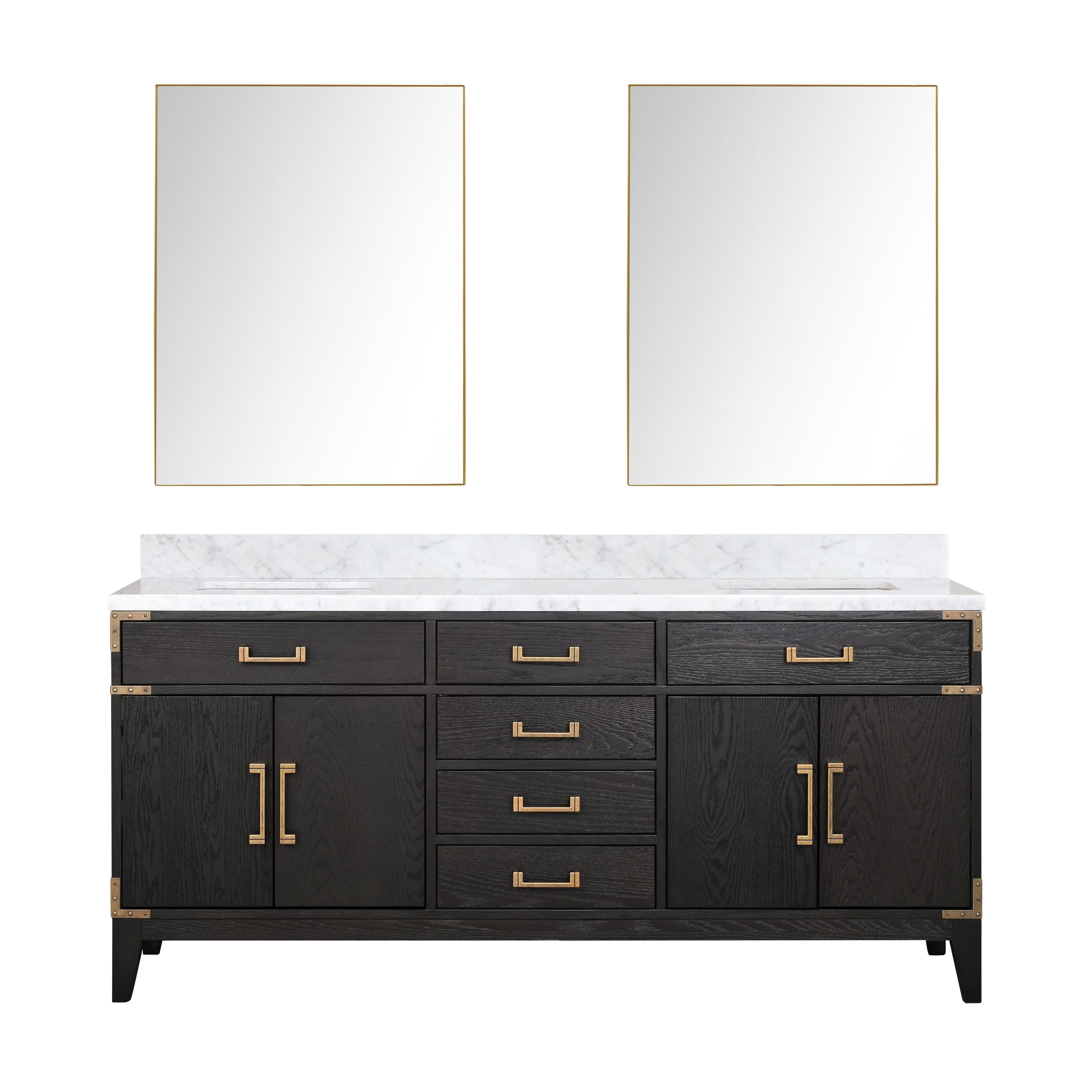 Laurel 72 in W x 22 in D Black Oak Double Bath Vanity