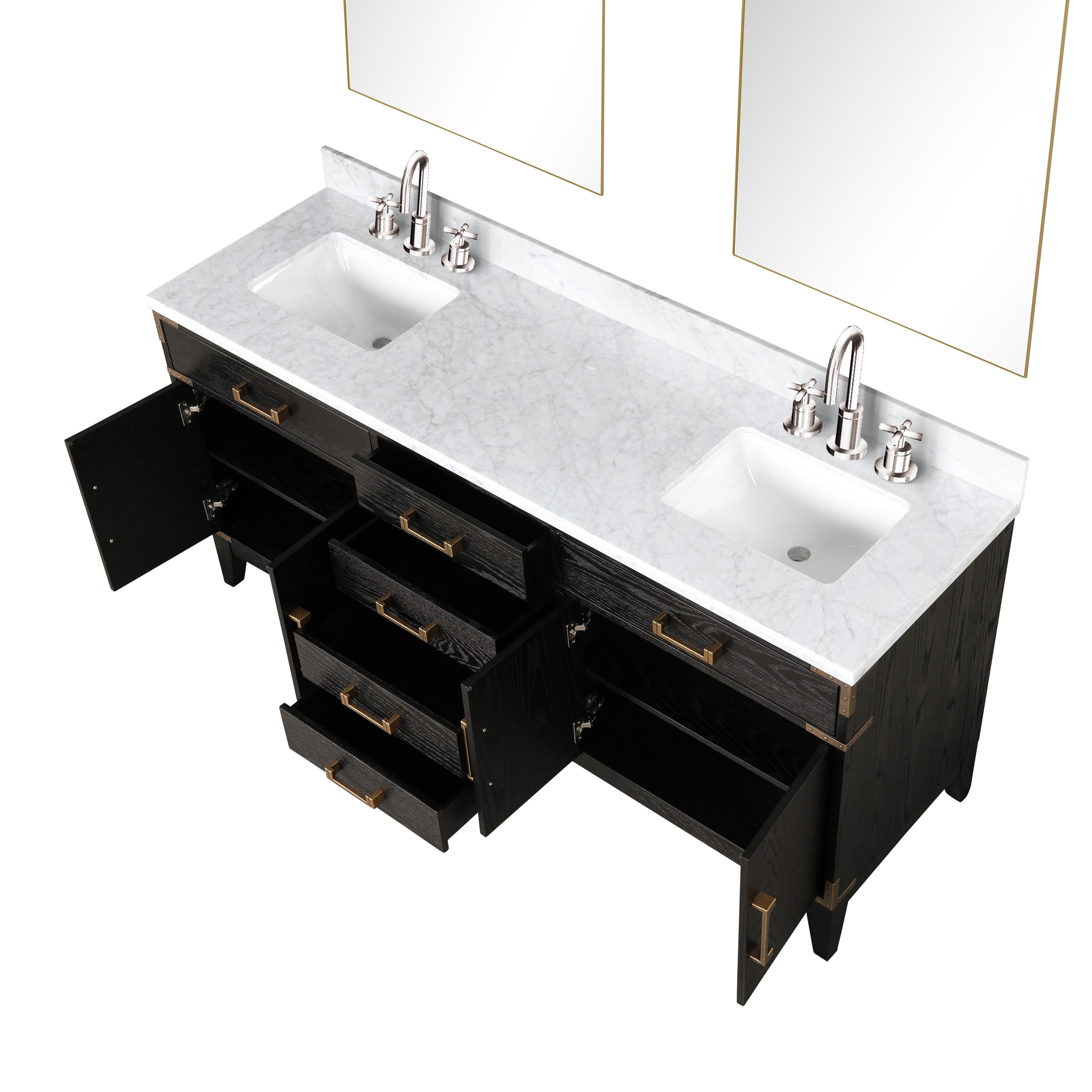 Laurel 72 in W x 22 in D Black Oak Double Bath Vanity