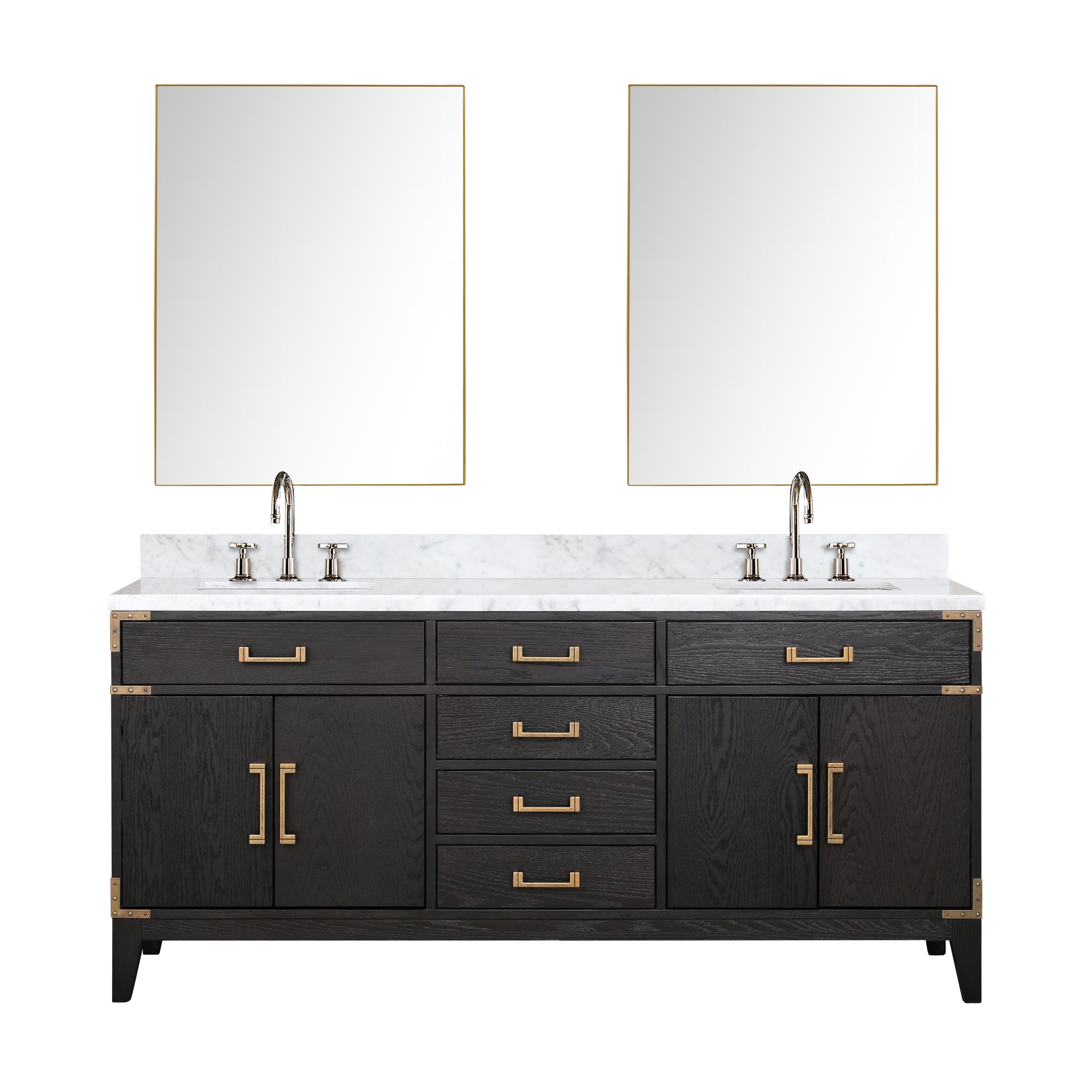Laurel 72 in W x 22 in D Black Oak Double Bath Vanity
