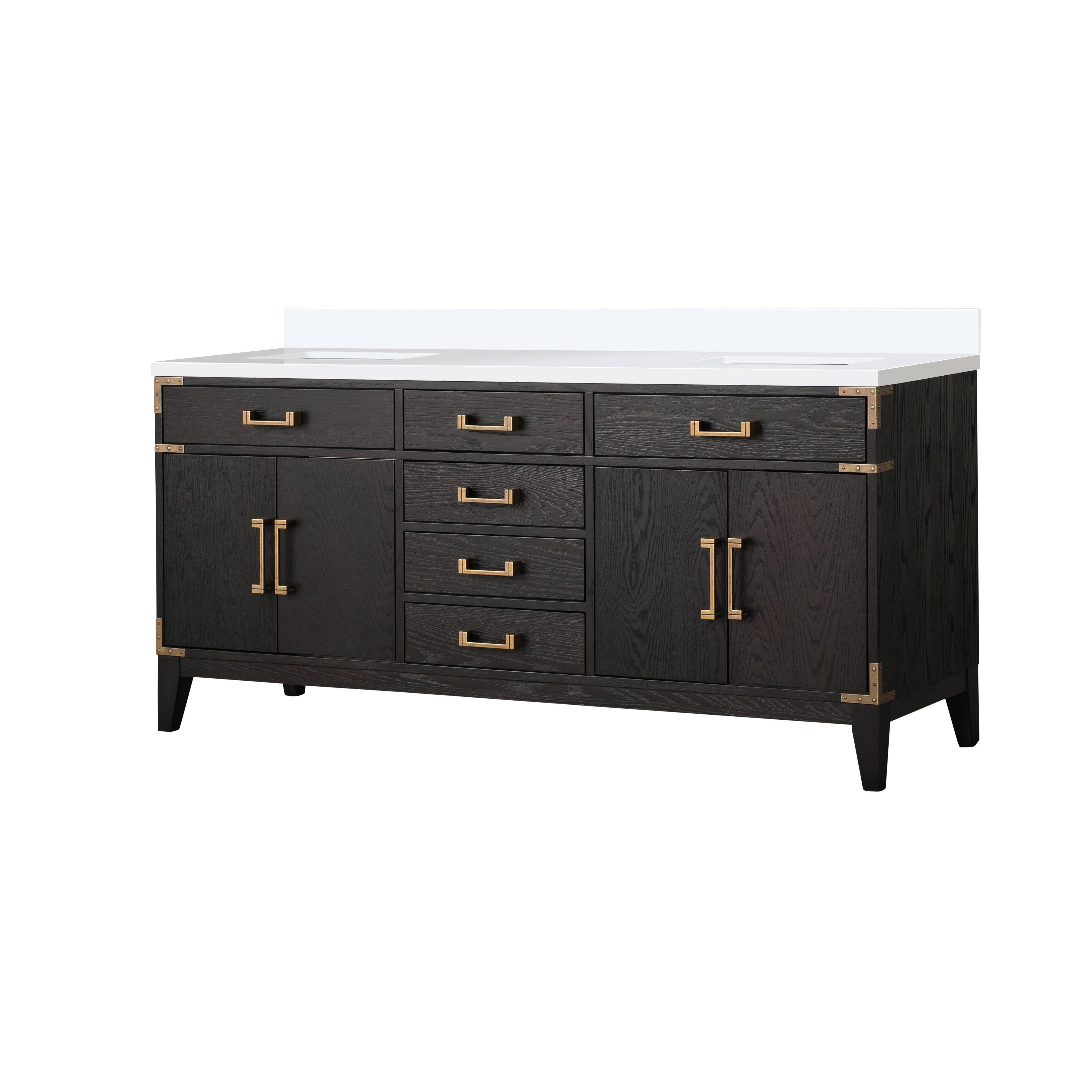 Laurel 72 in W x 22 in D Black Oak Double Bath Vanity