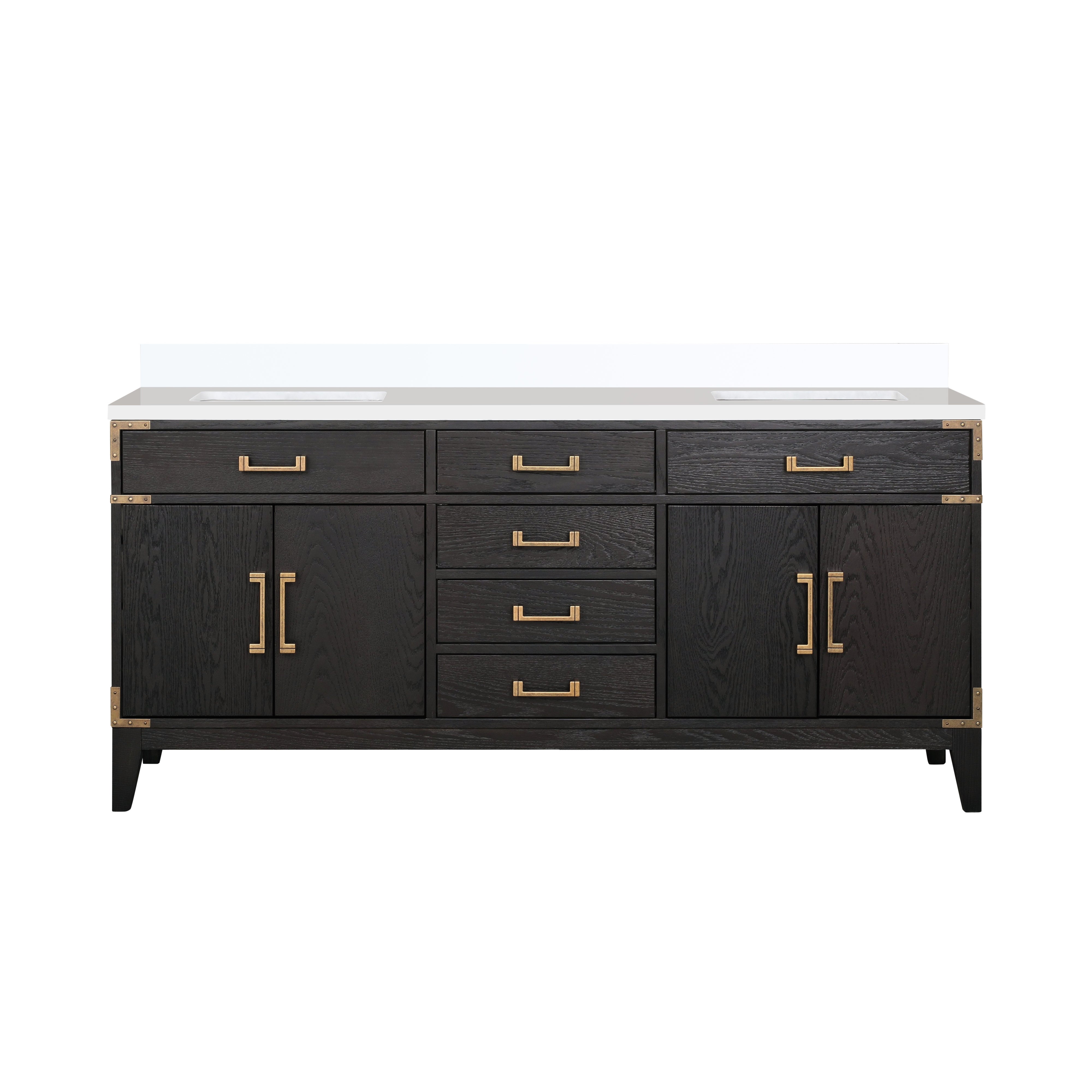 Laurel 72 in W x 22 in D Black Oak Double Bath Vanity
