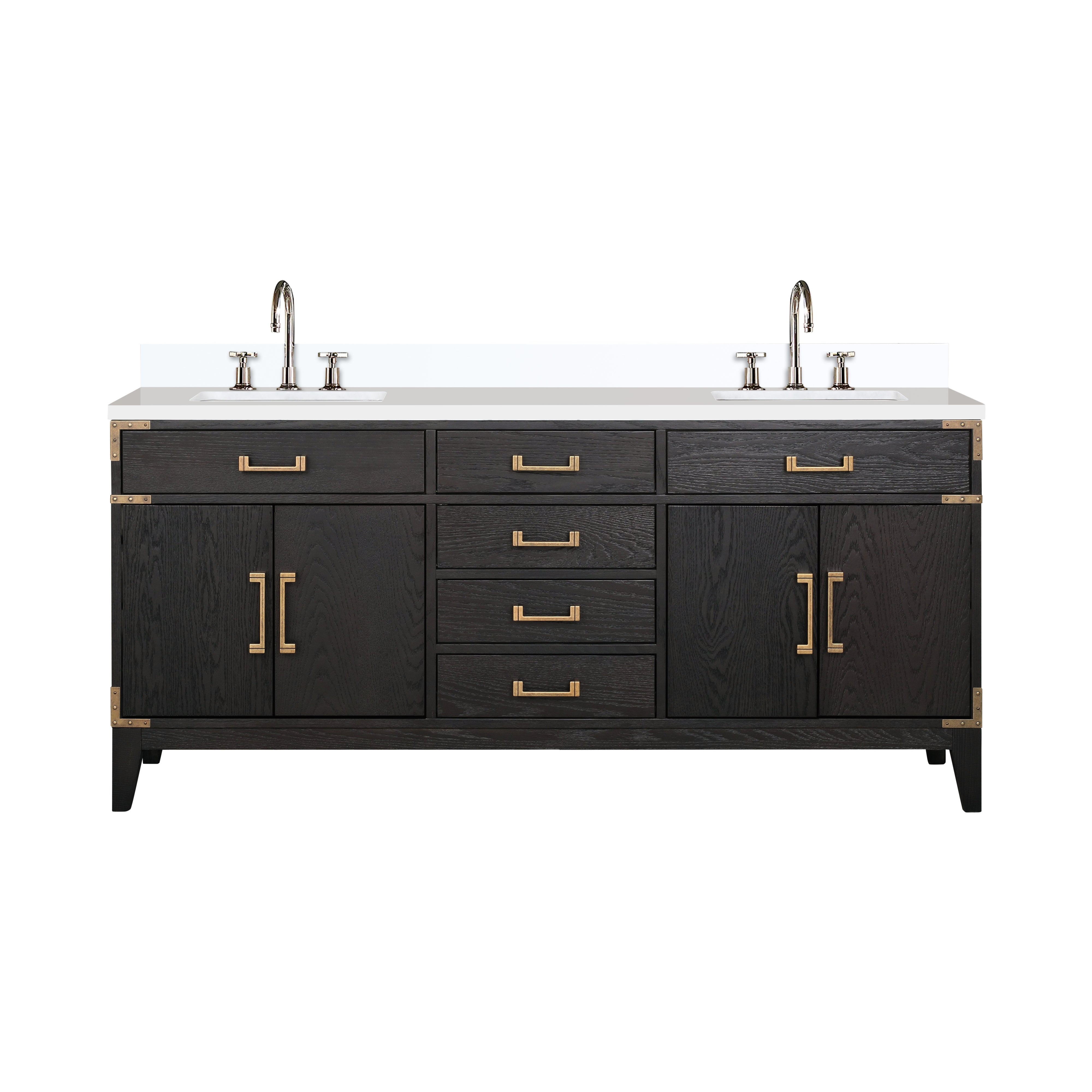 Laurel 72 in W x 22 in D Black Oak Double Bath Vanity