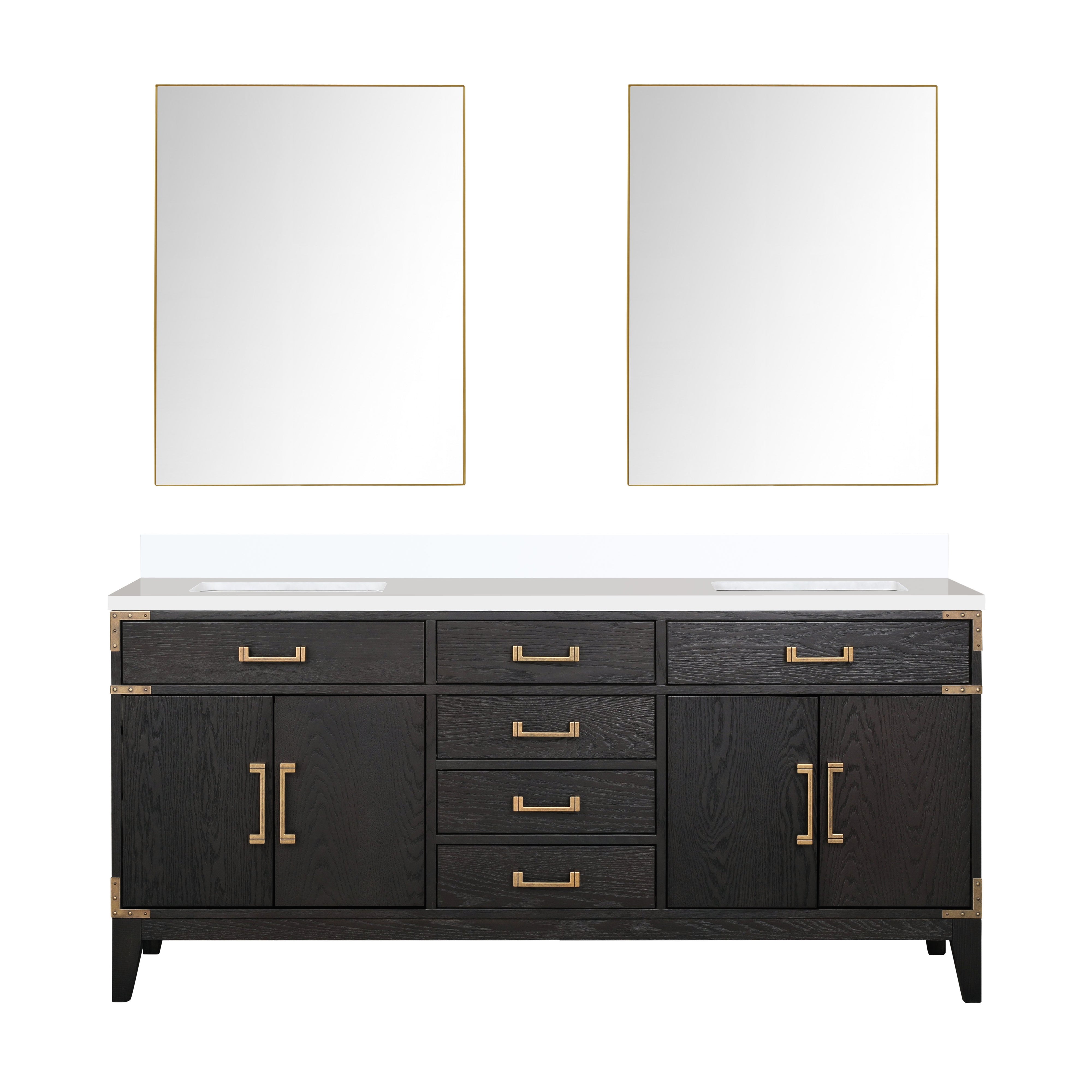 Laurel 72 in W x 22 in D Black Oak Double Bath Vanity