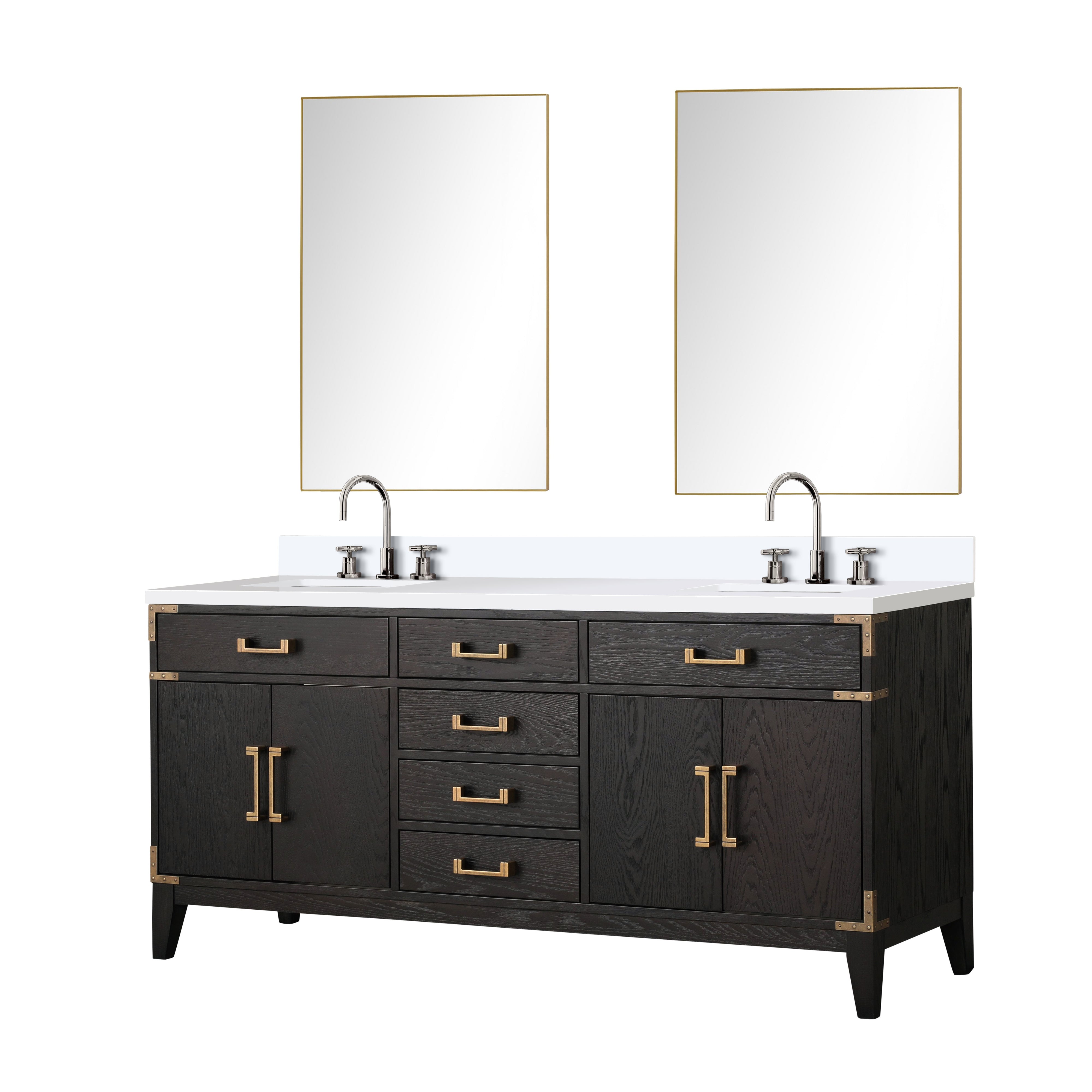 Laurel 72 in W x 22 in D Black Oak Double Bath Vanity