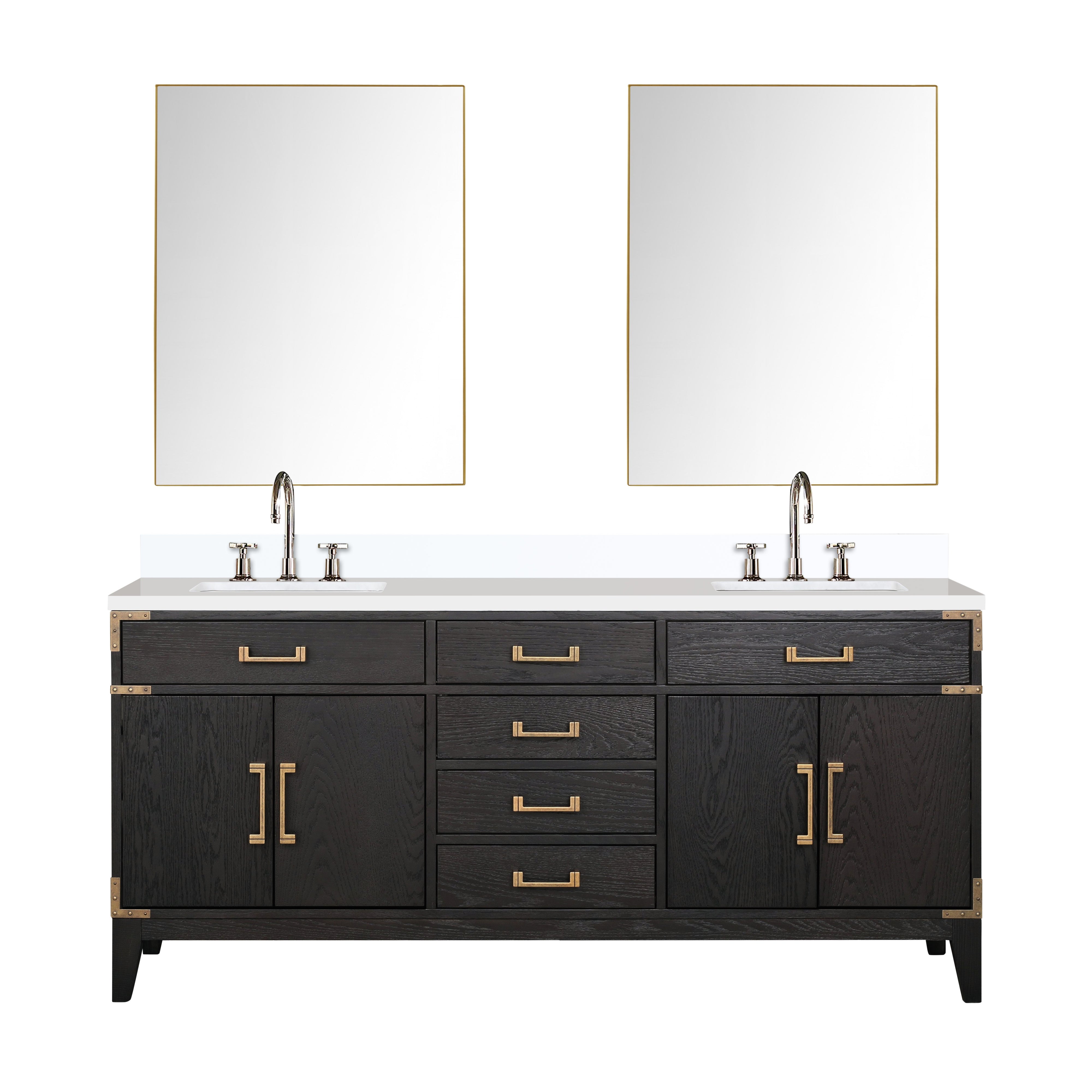 Laurel 72 in W x 22 in D Black Oak Double Bath Vanity