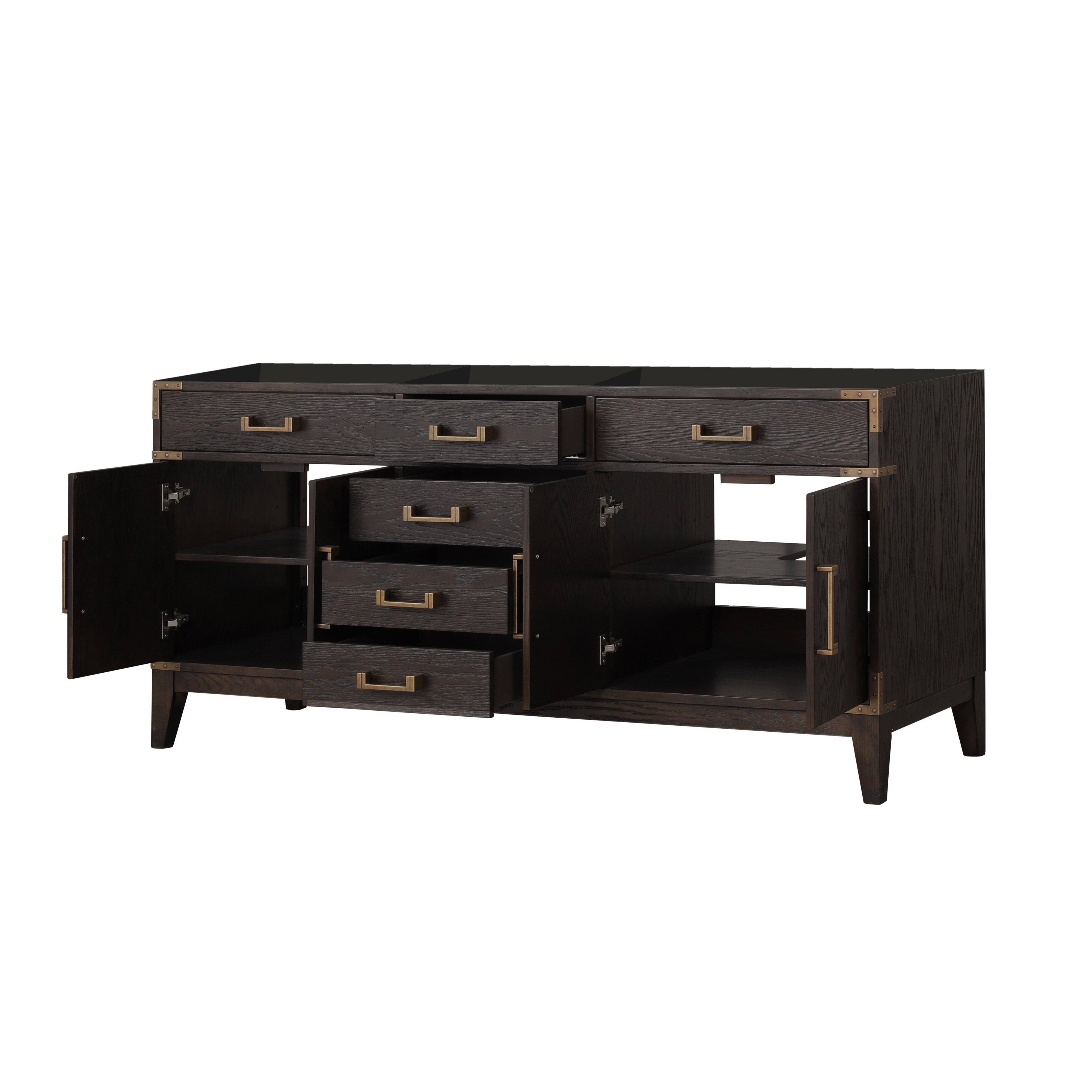 Laurel 72 in W x 22 in D Brown Oak Double Bath Vanity