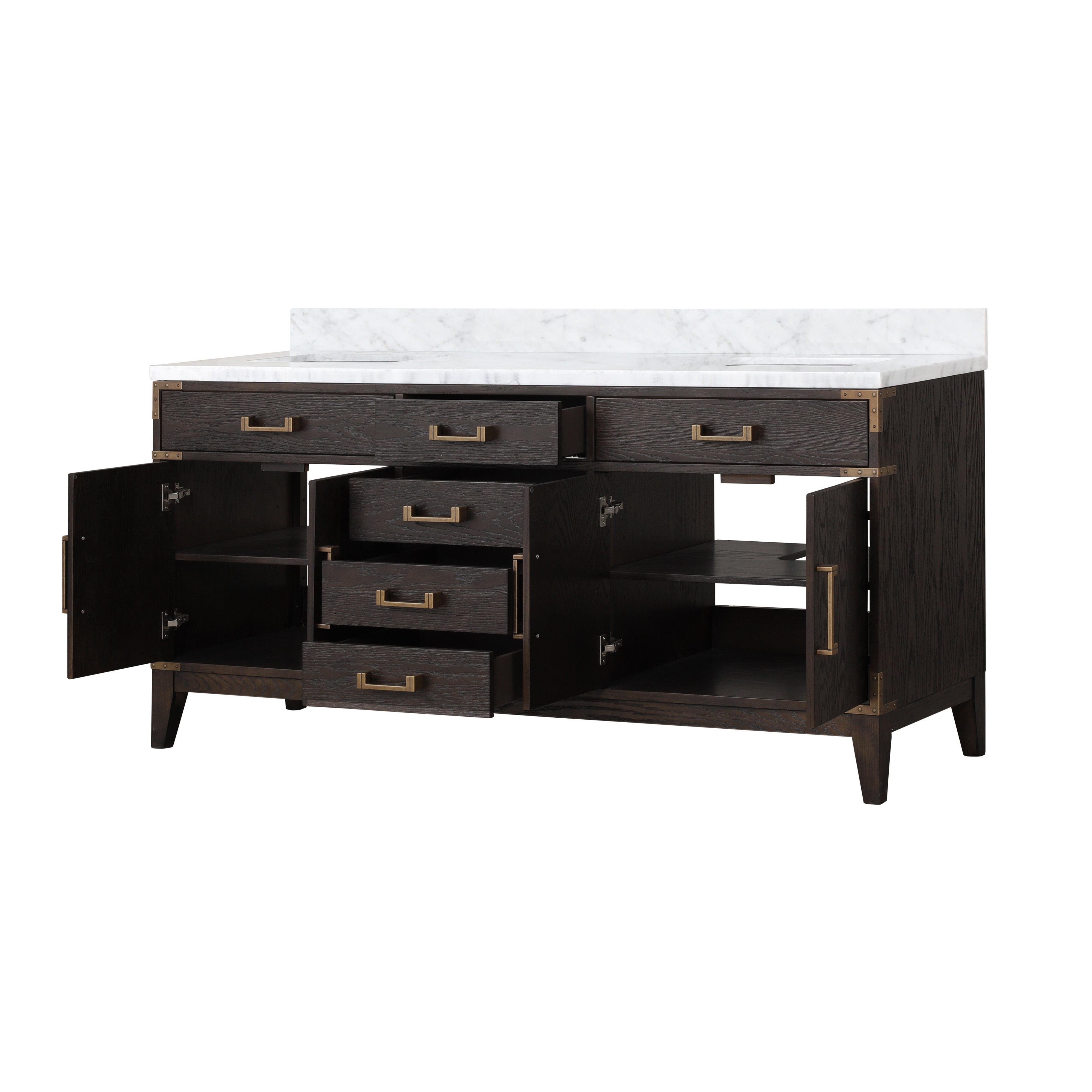 Laurel 72 in W x 22 in D Brown Oak Double Bath Vanity