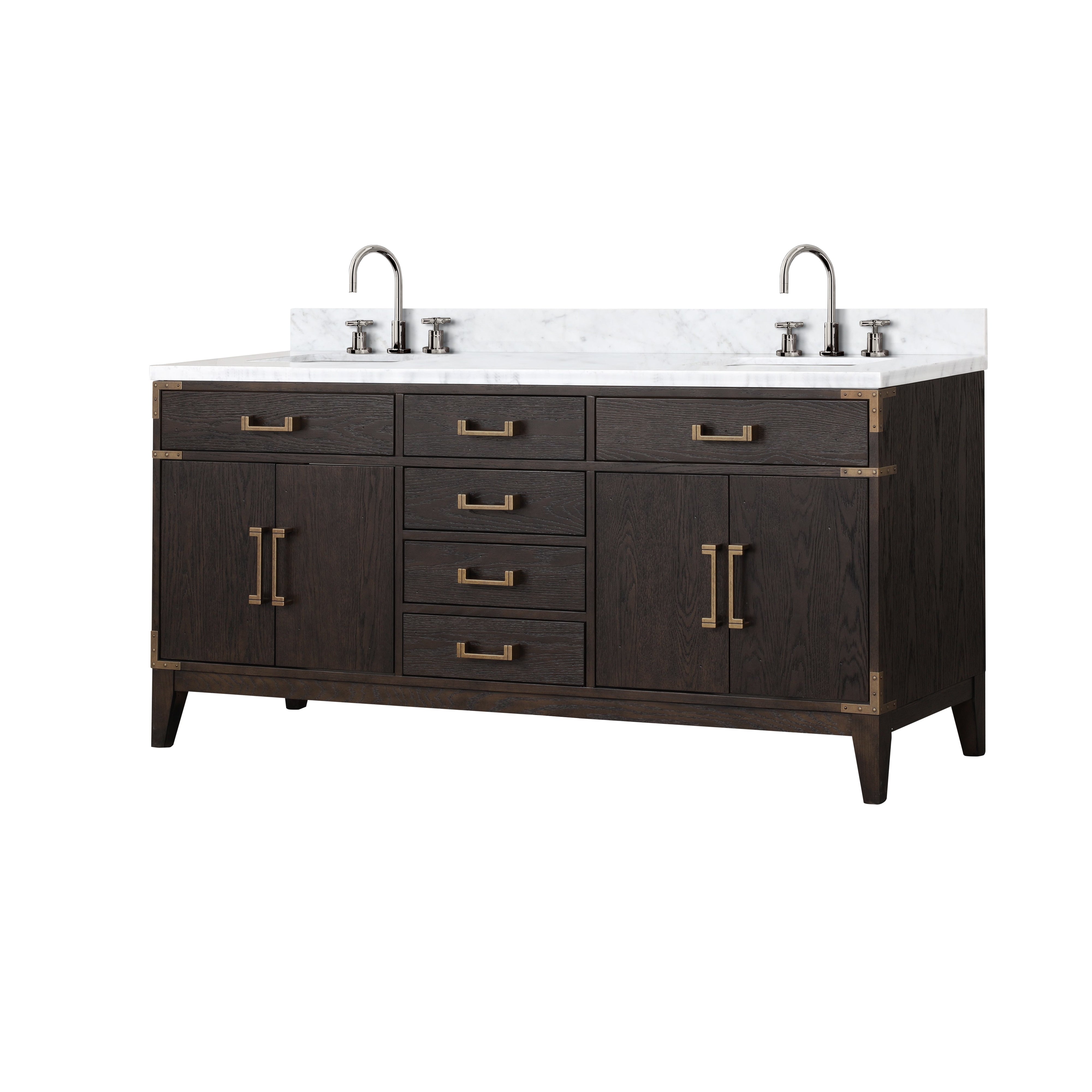 Laurel 72 in W x 22 in D Brown Oak Double Bath Vanity