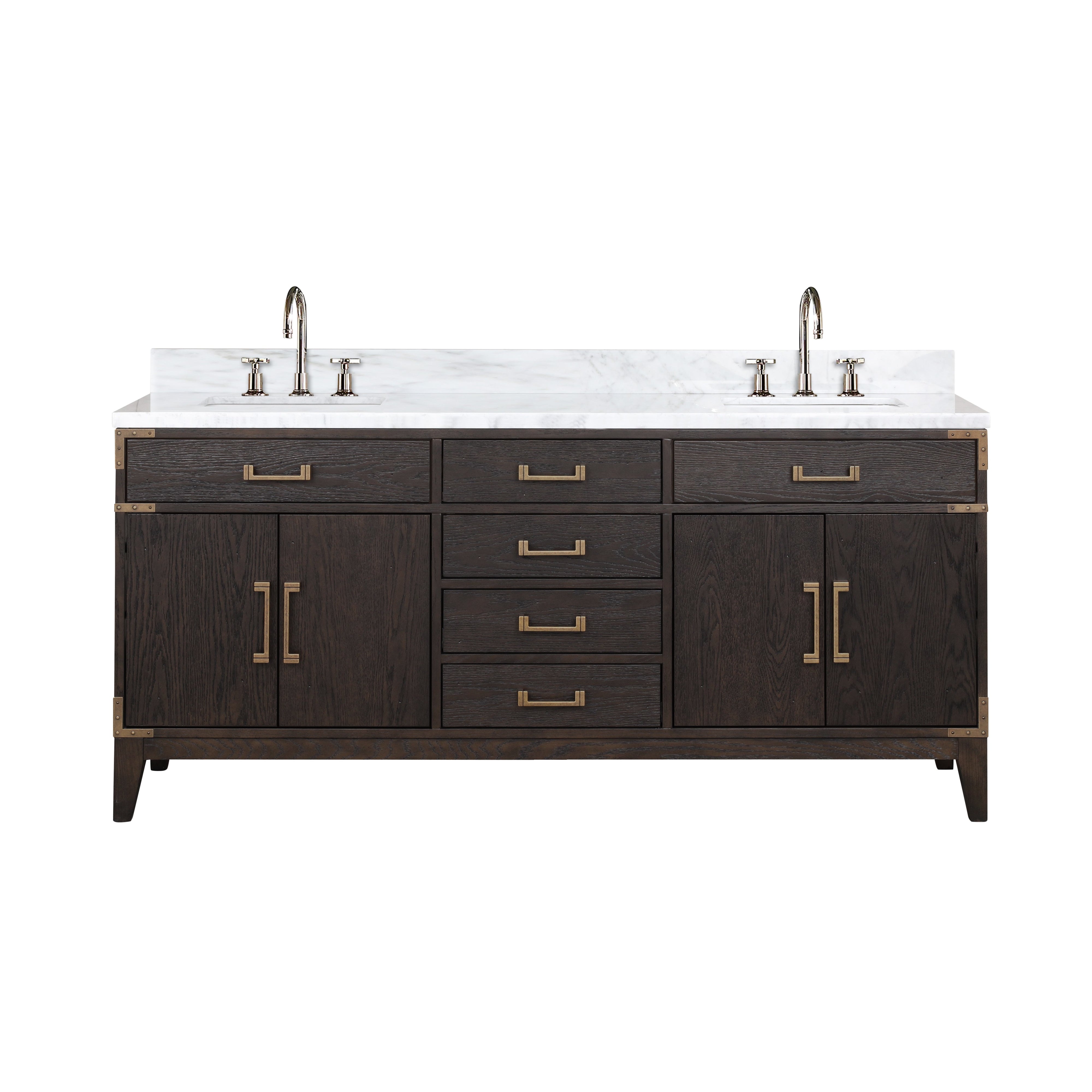 Laurel 72 in W x 22 in D Brown Oak Double Bath Vanity