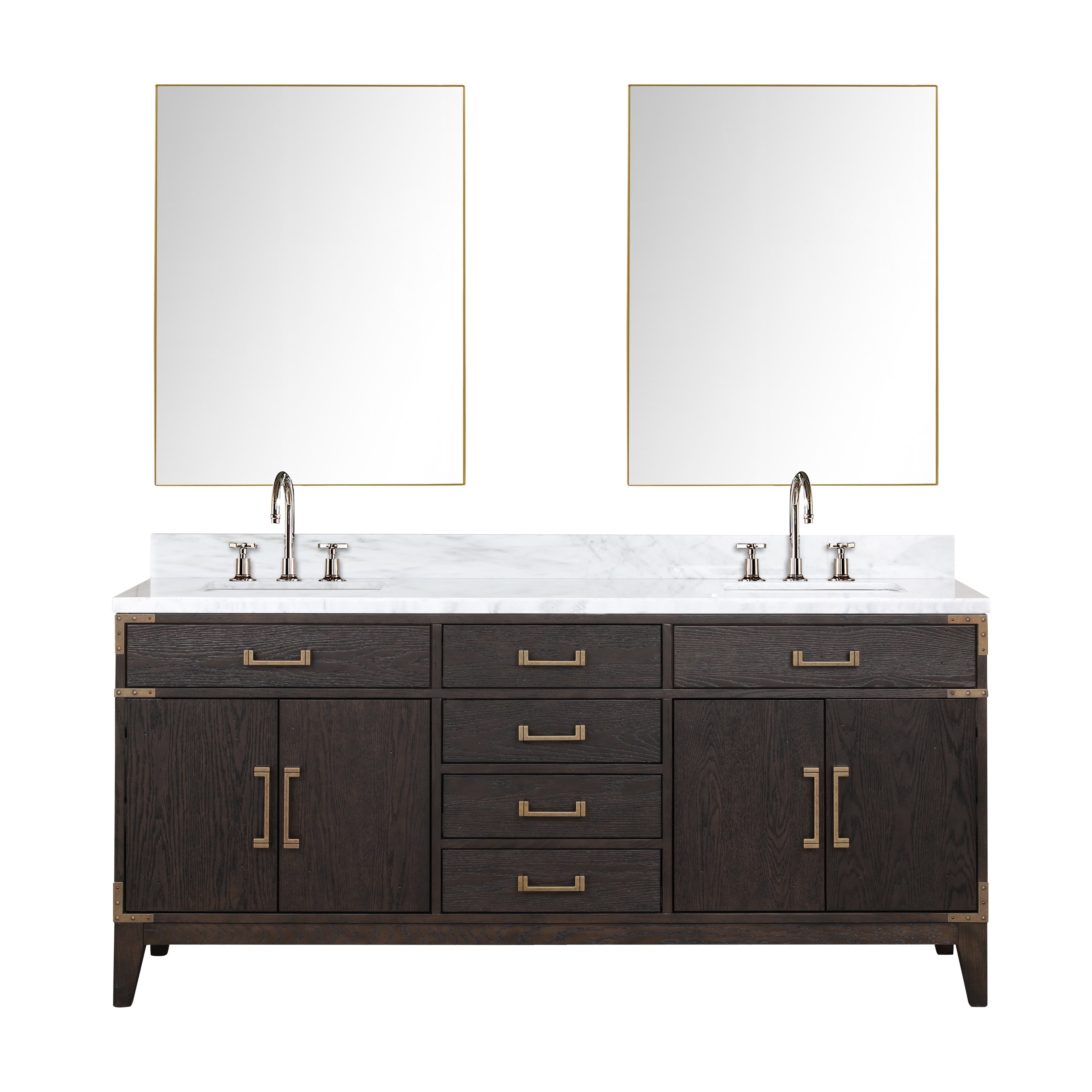 Laurel 72 in W x 22 in D Brown Oak Double Bath Vanity