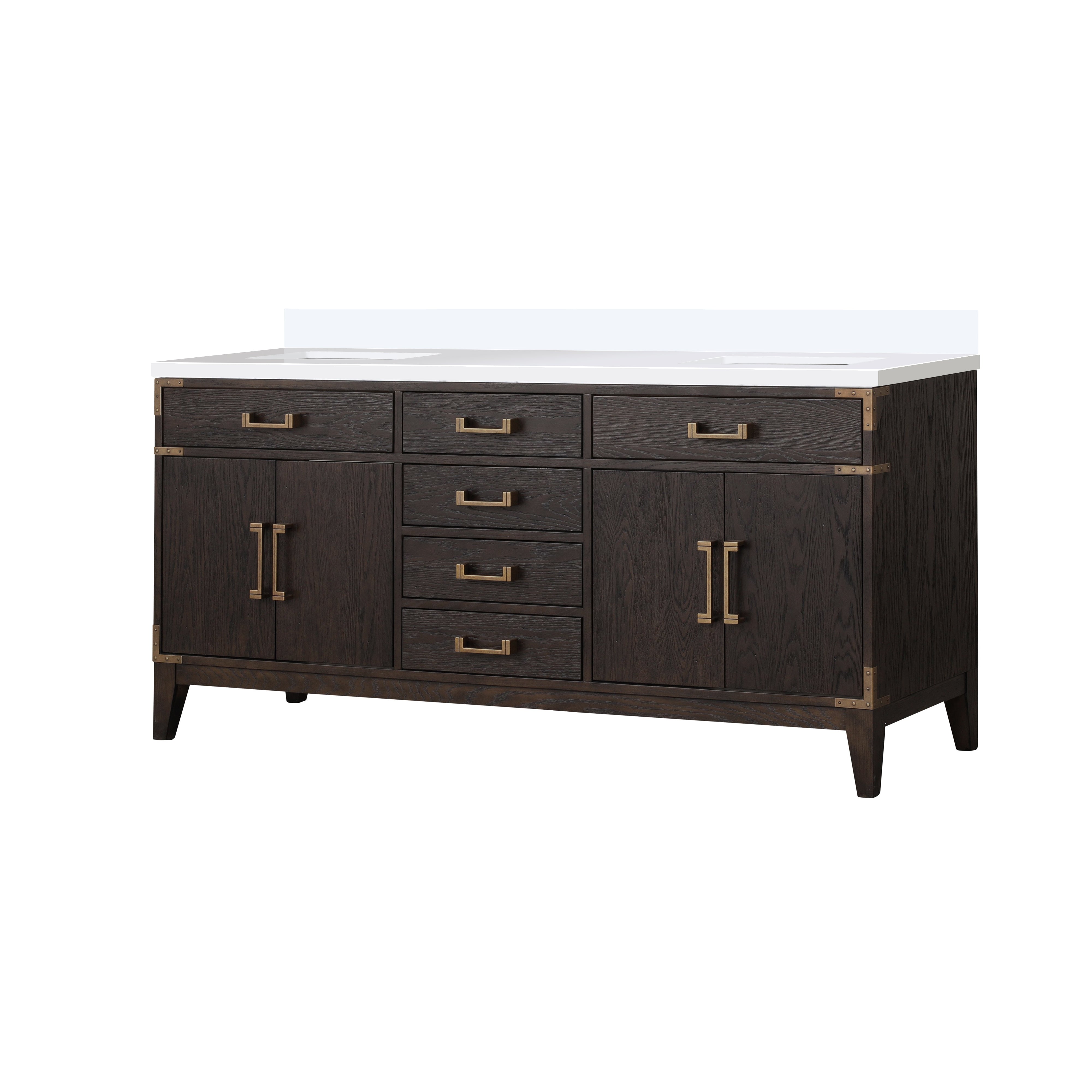 Laurel 72 in W x 22 in D Brown Oak Double Bath Vanity