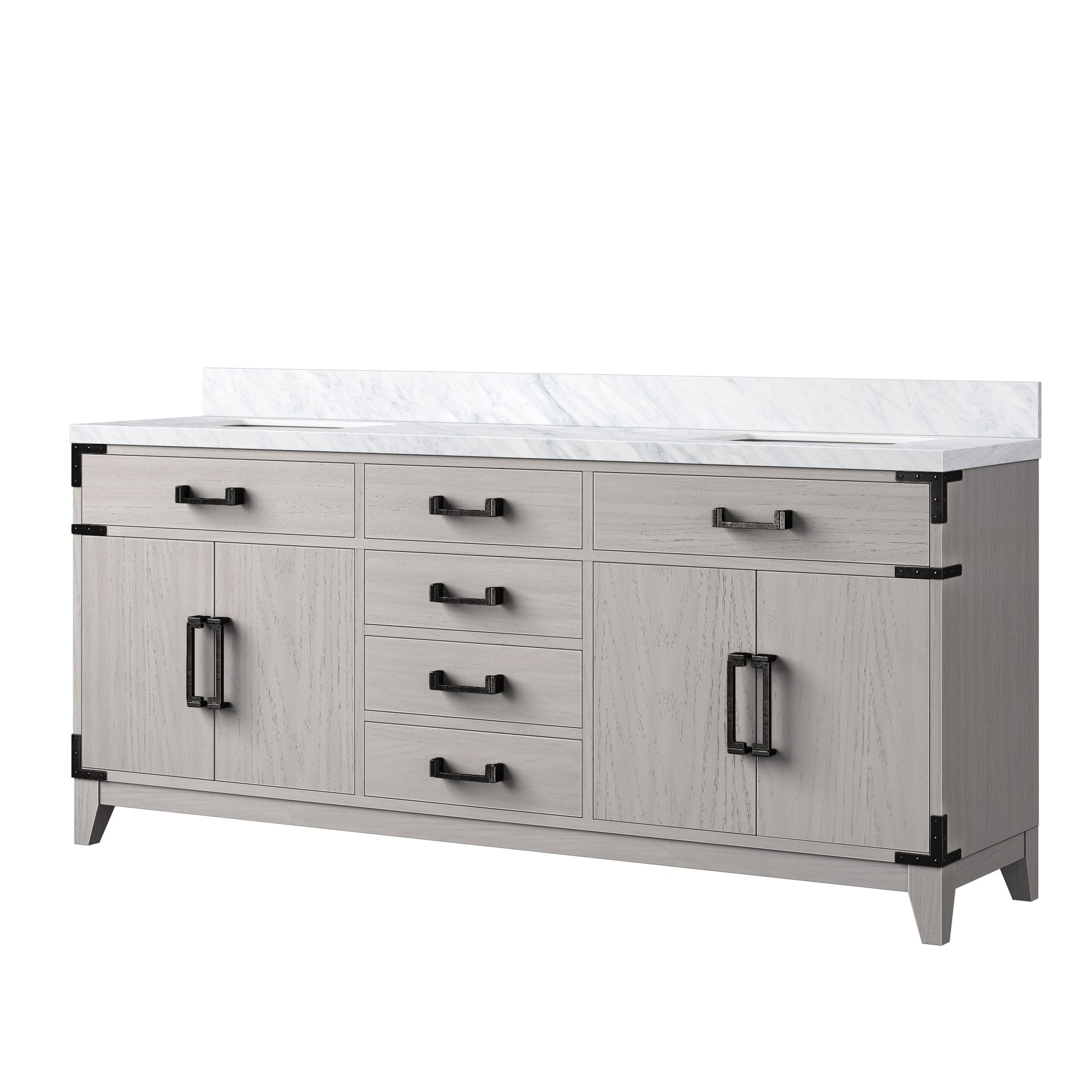 Laurel 72 in W x 22 in D White Oak Double Bath Vanity