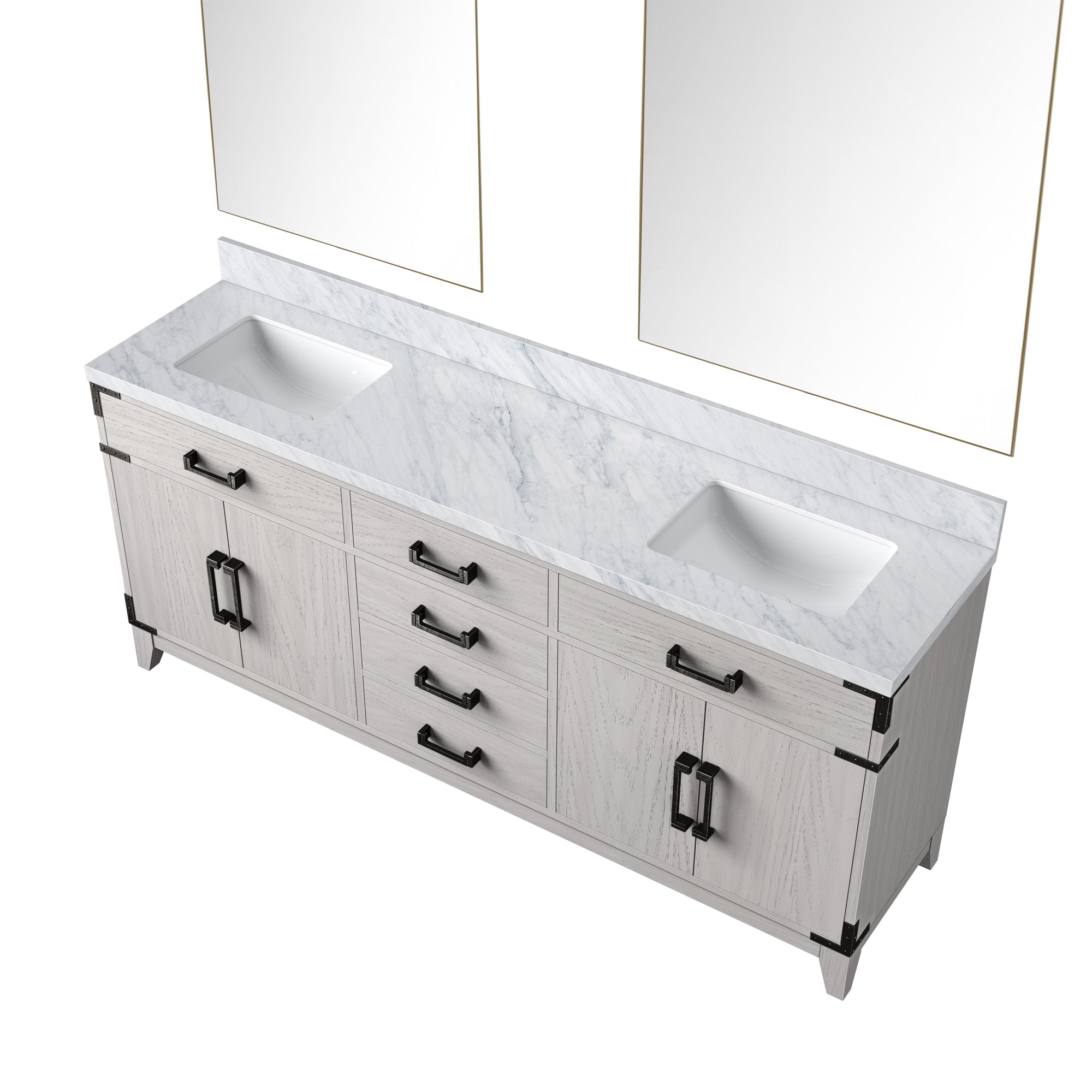 Laurel 72 in W x 22 in D White Oak Double Bath Vanity
