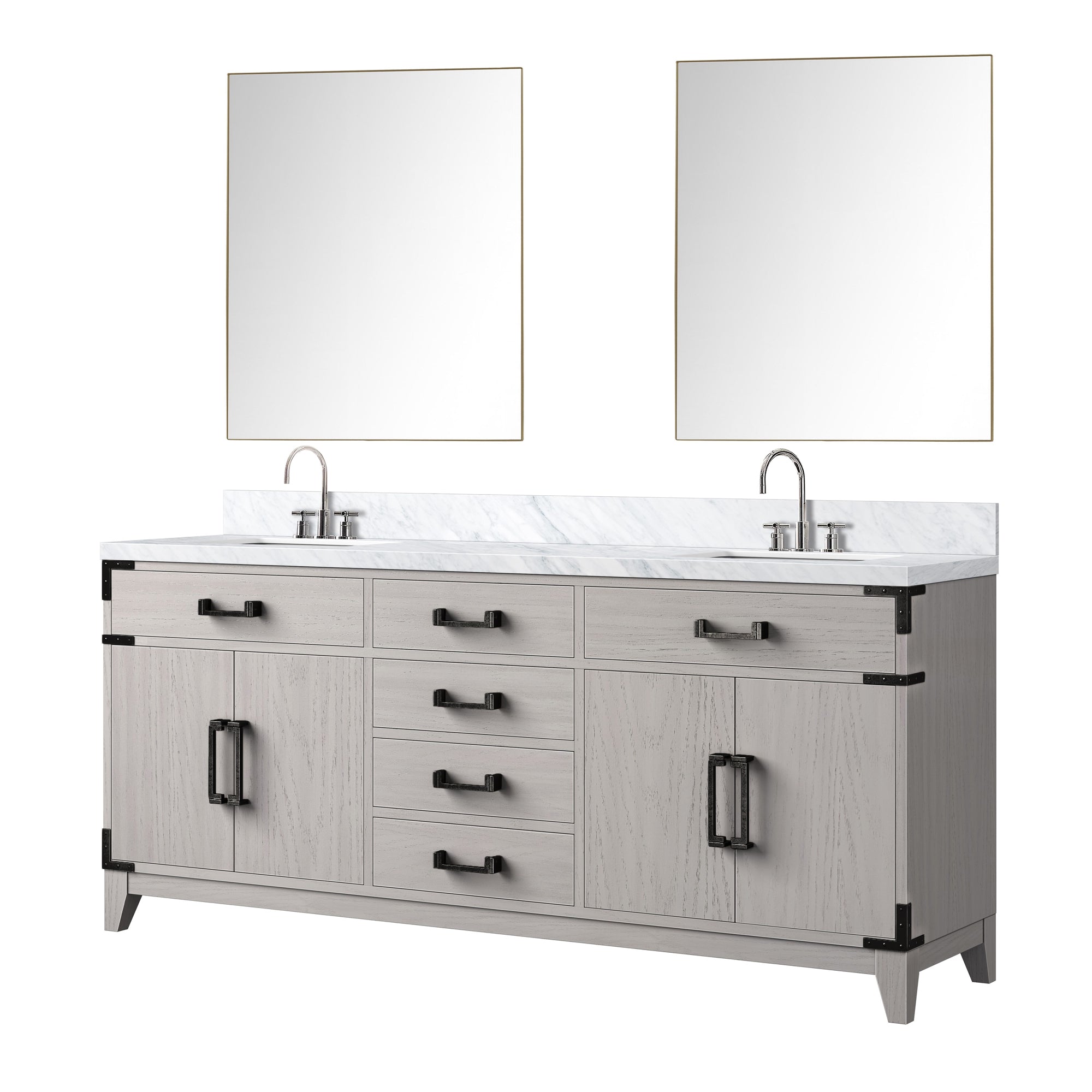 Laurel 72 in W x 22 in D White Oak Double Bath Vanity