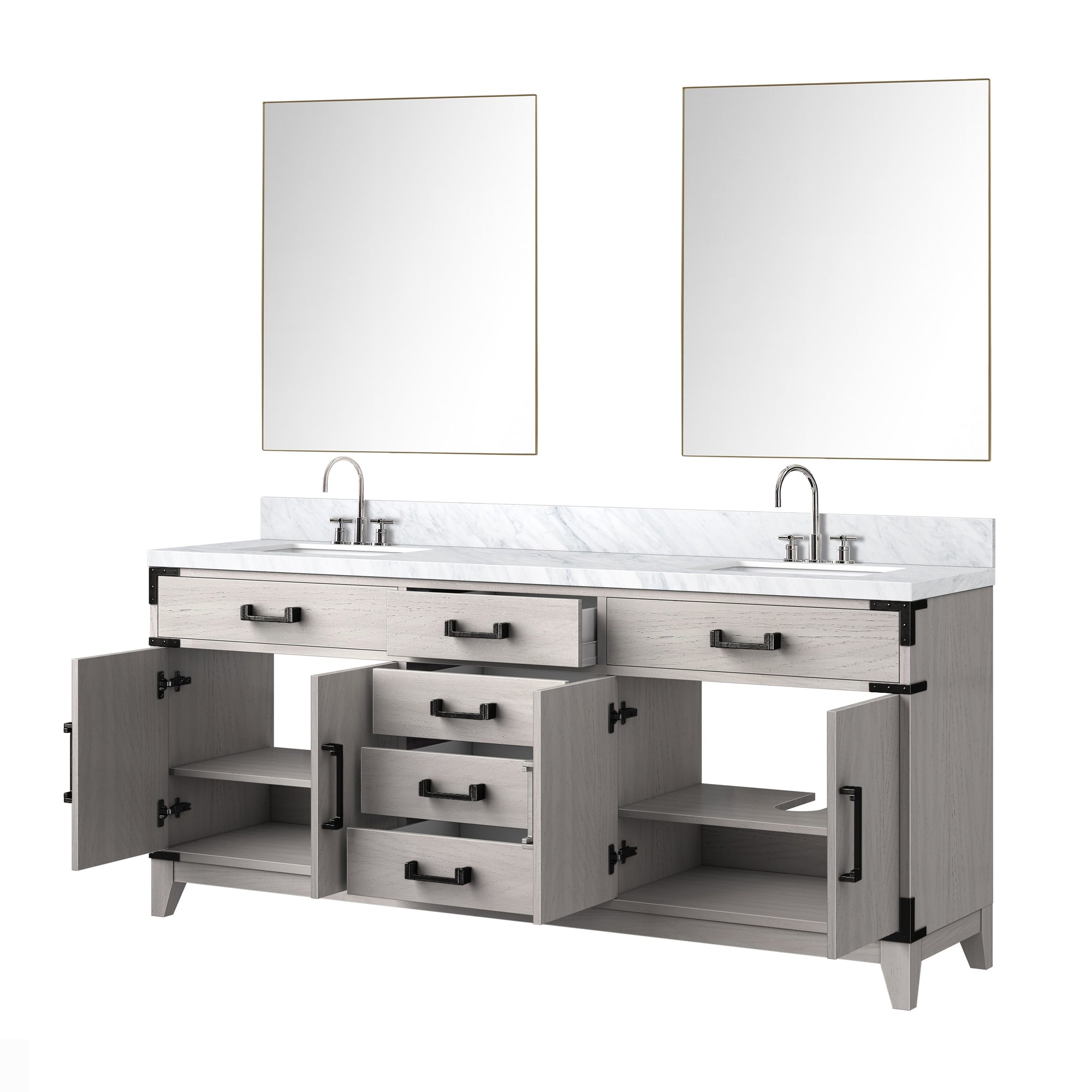 Laurel 72 in W x 22 in D White Oak Double Bath Vanity