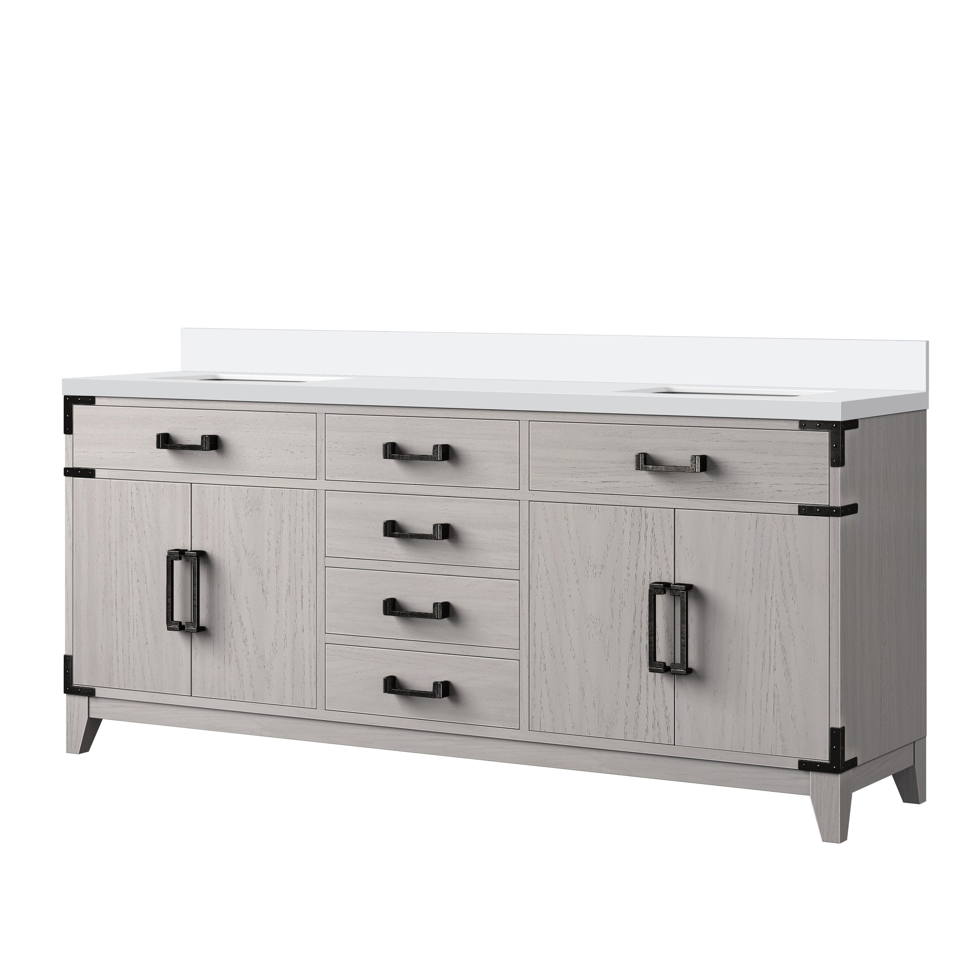 Laurel 72 in W x 22 in D White Oak Double Bath Vanity