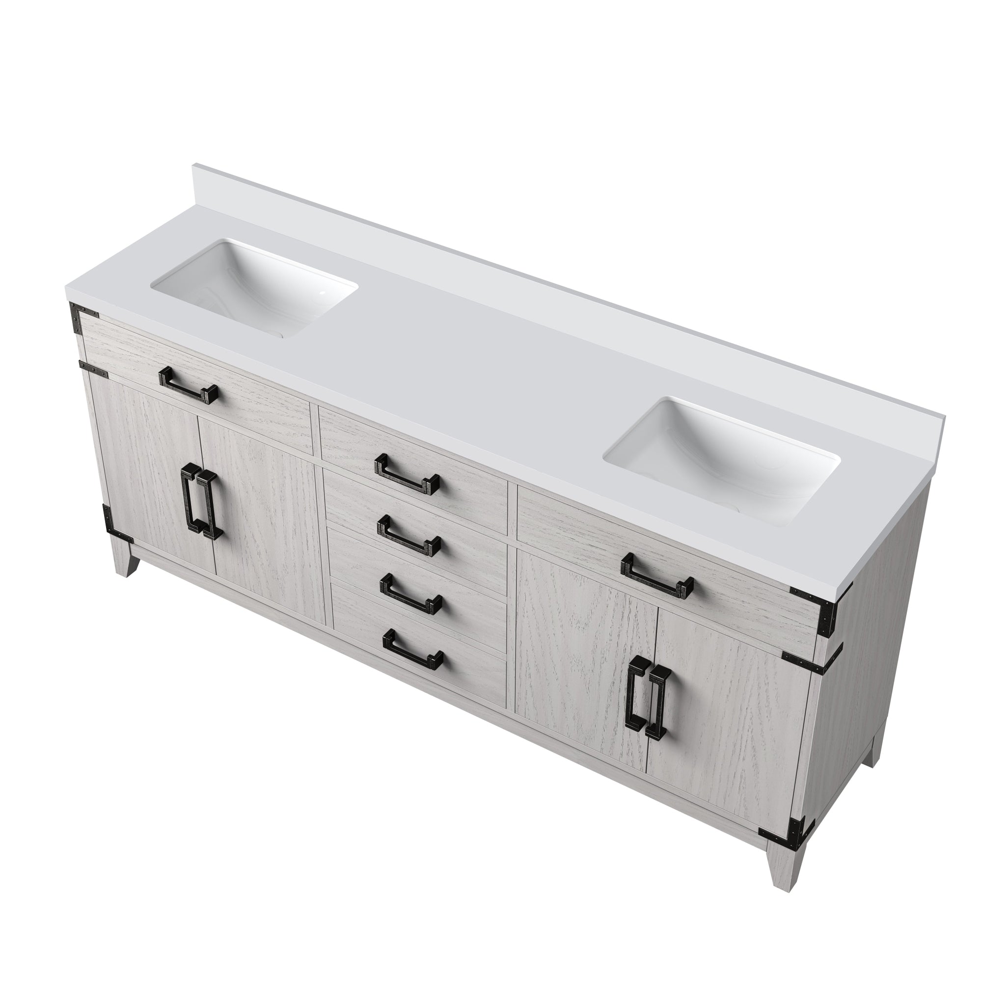 Laurel 72 in W x 22 in D White Oak Double Bath Vanity