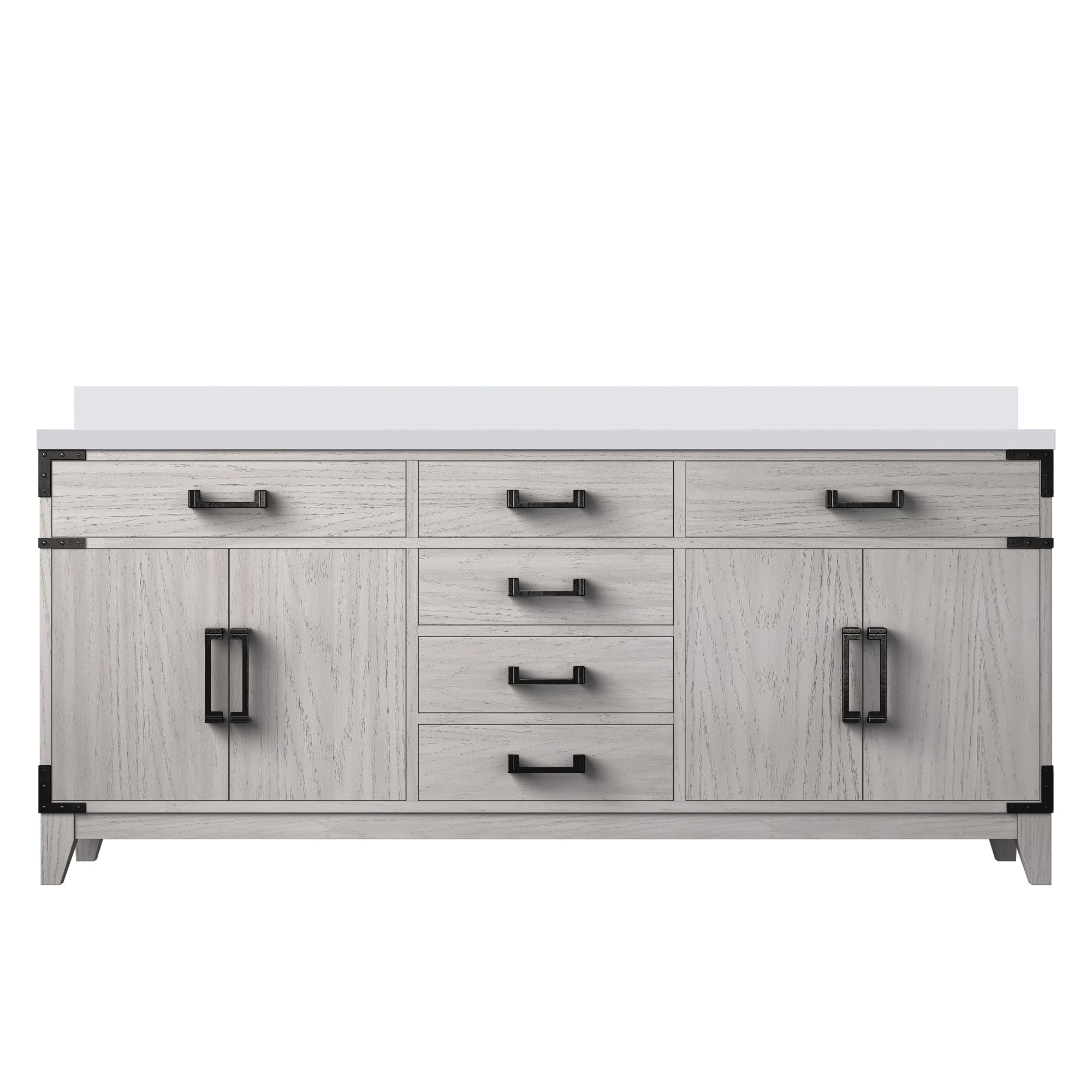 Laurel 72 in W x 22 in D White Oak Double Bath Vanity