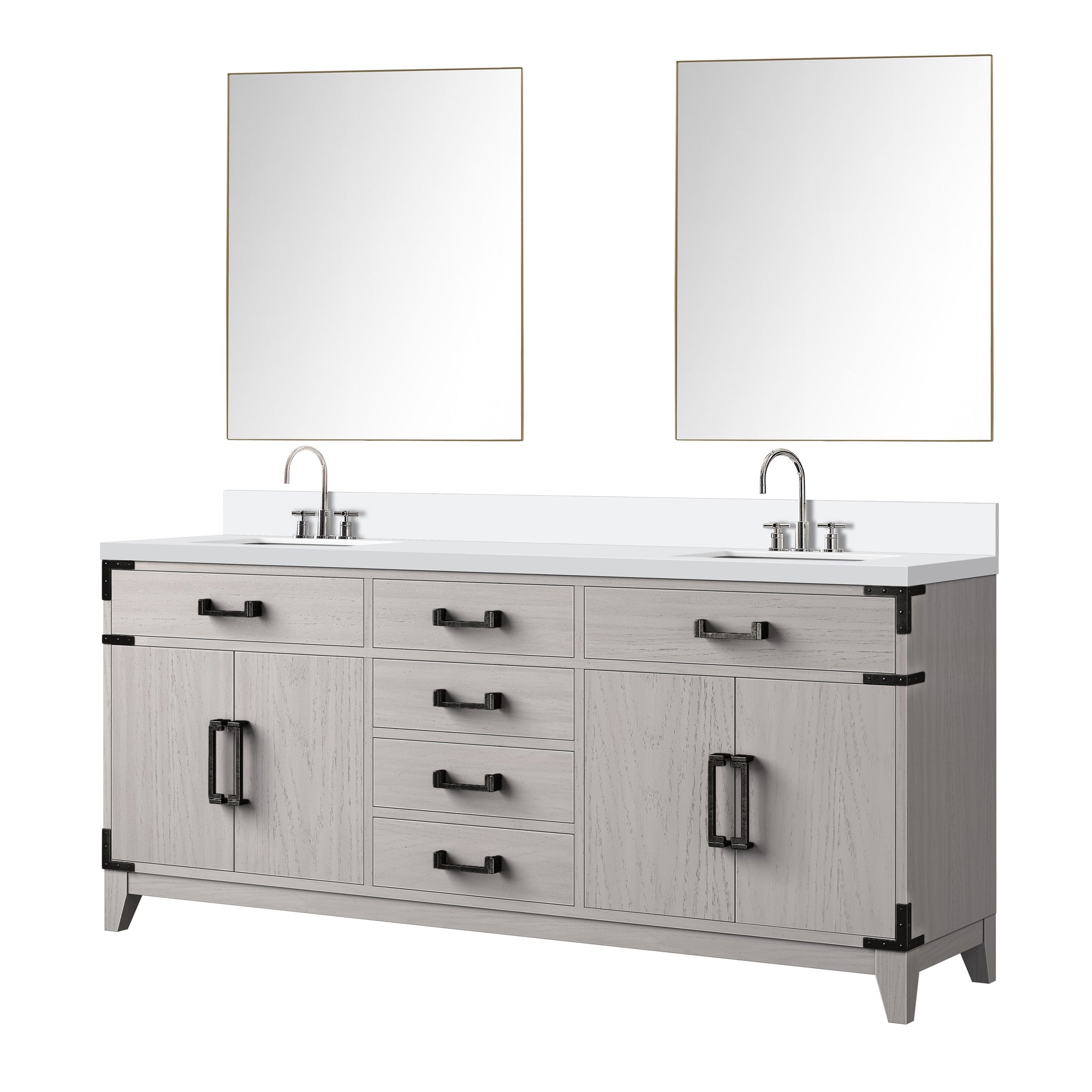 Laurel 72 in W x 22 in D White Oak Double Bath Vanity