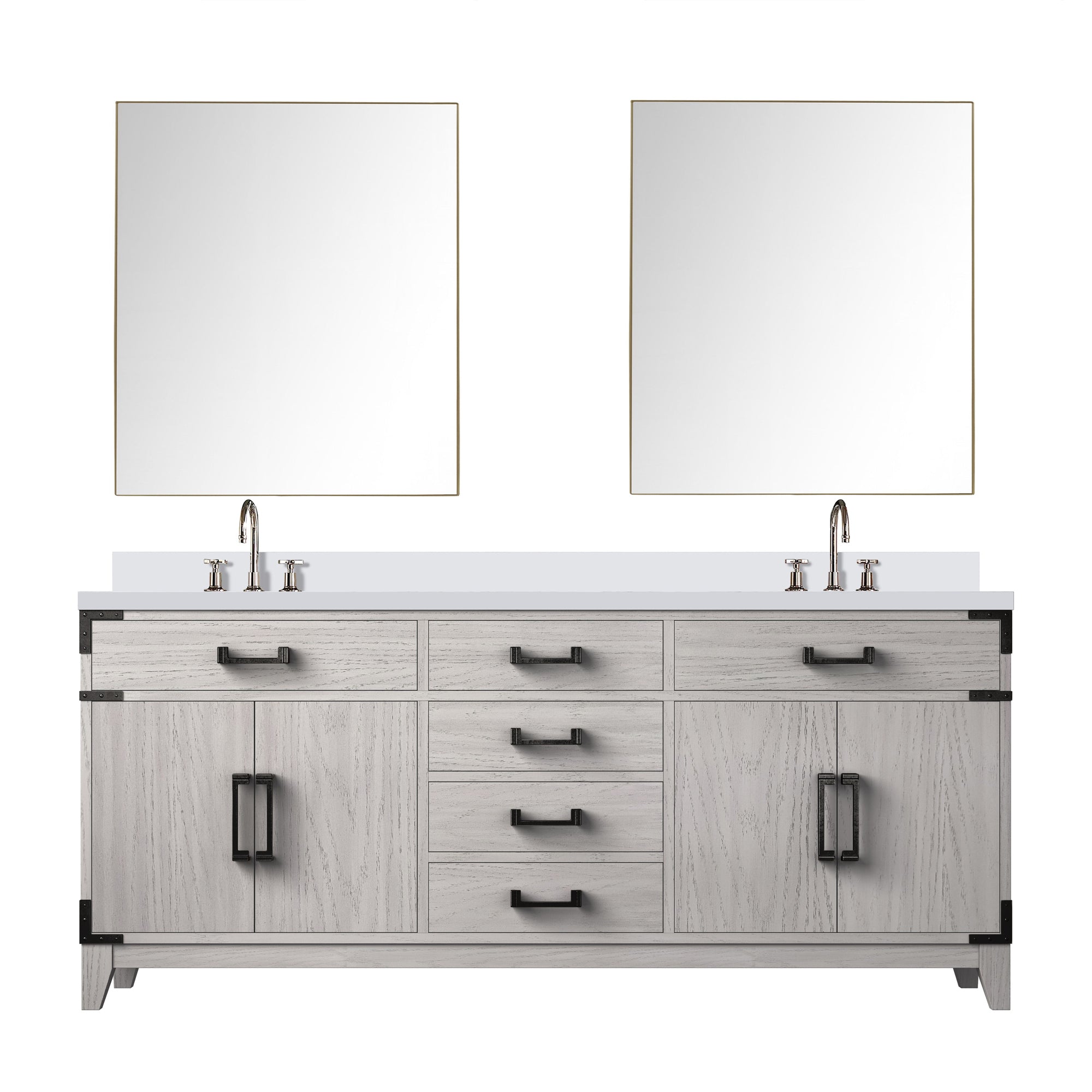Laurel 72 in W x 22 in D White Oak Double Bath Vanity