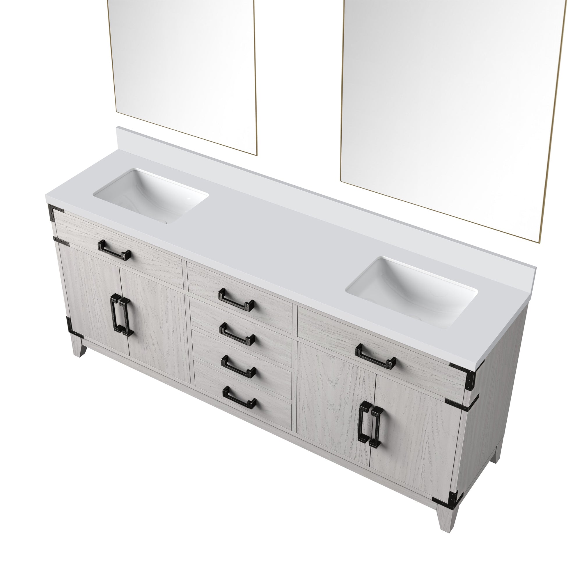 Laurel 72 in W x 22 in D White Oak Double Bath Vanity